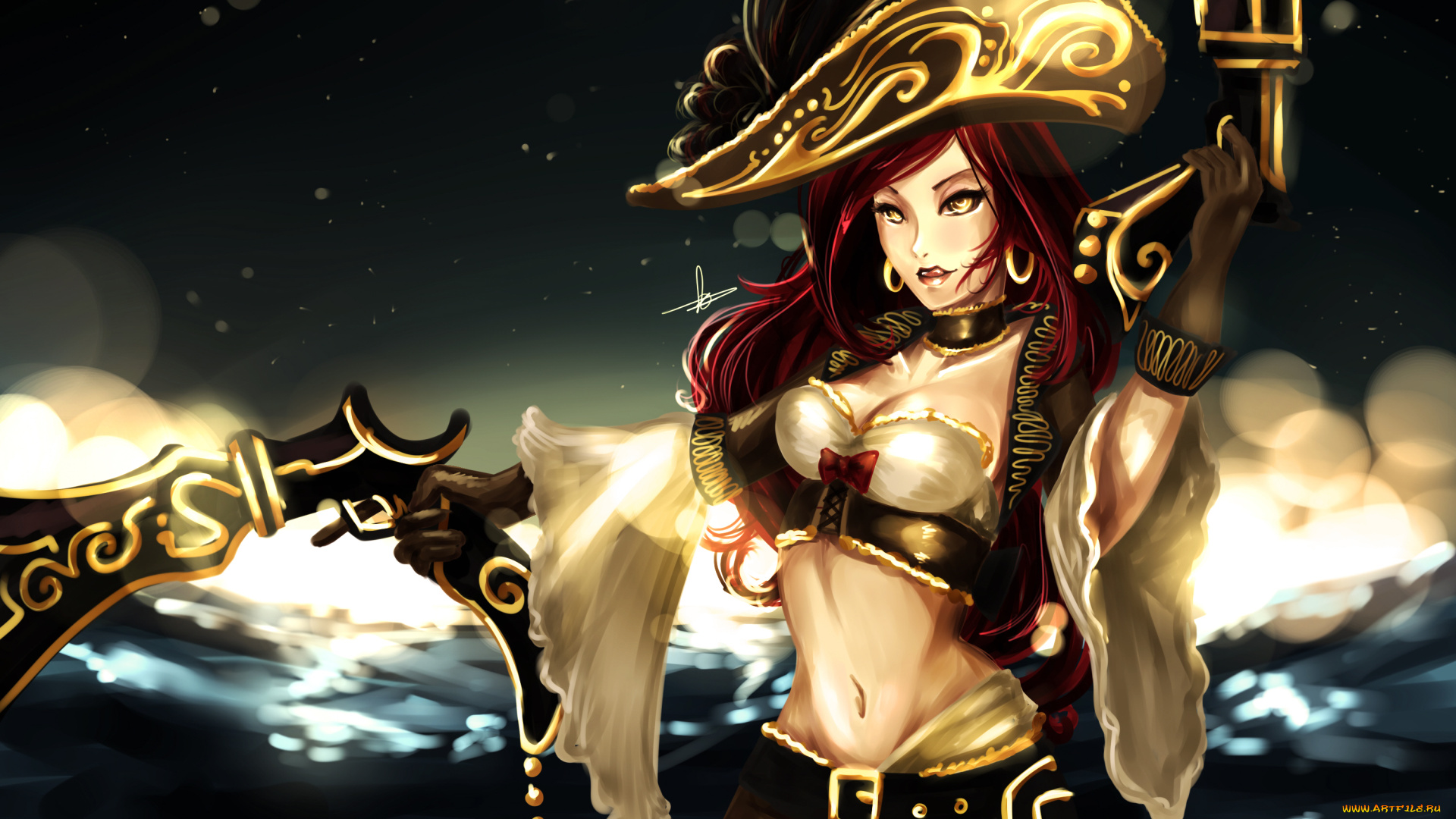 фэнтези, девушки, шляпа, пират, девушка, игра, арт