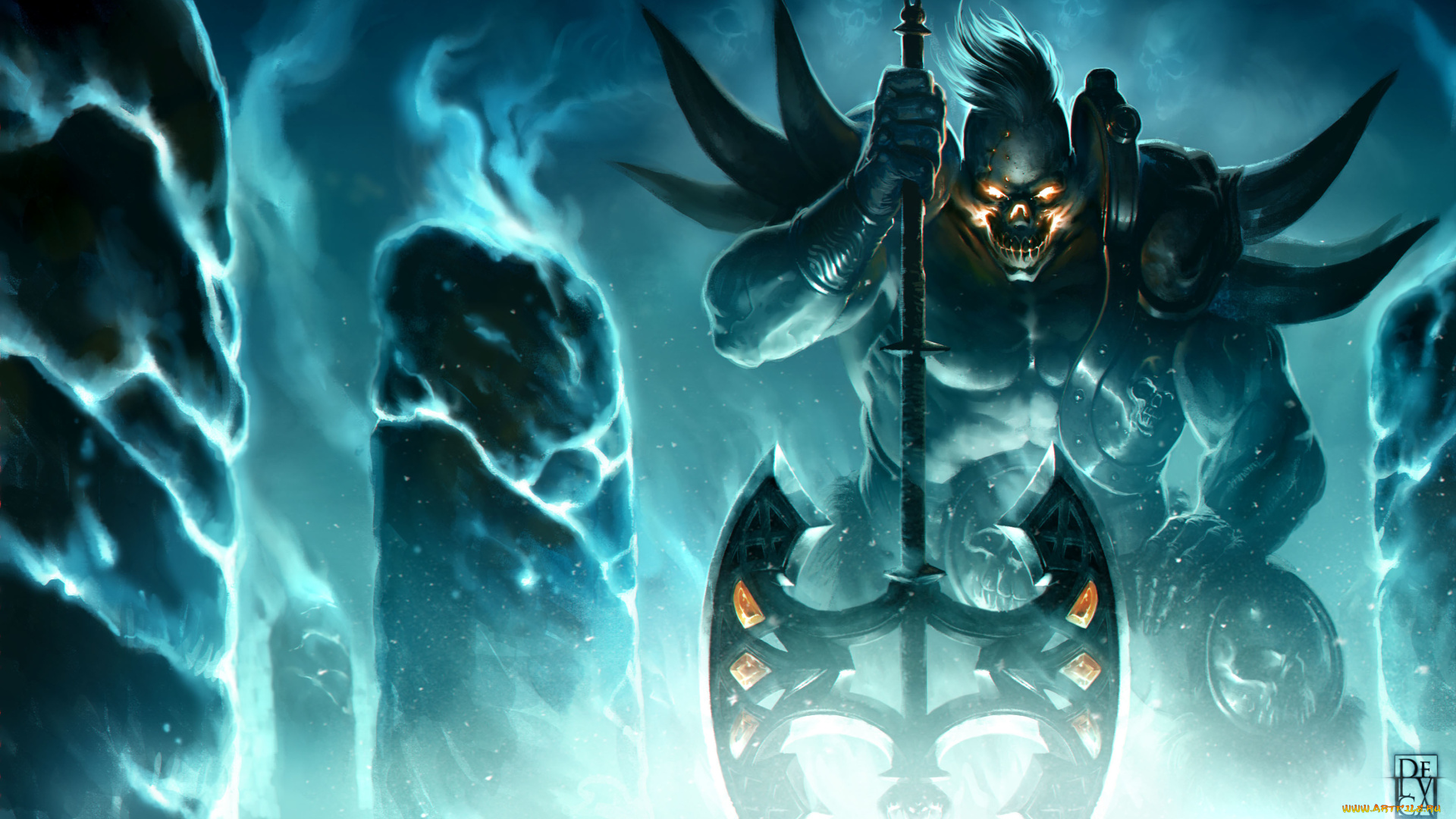 фэнтези, нежить, оружие, арт, существо