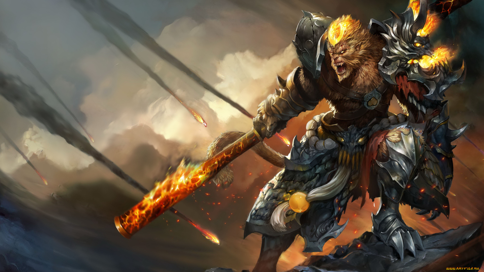 фэнтези, существа, воин, существо, игра, оружие, арт