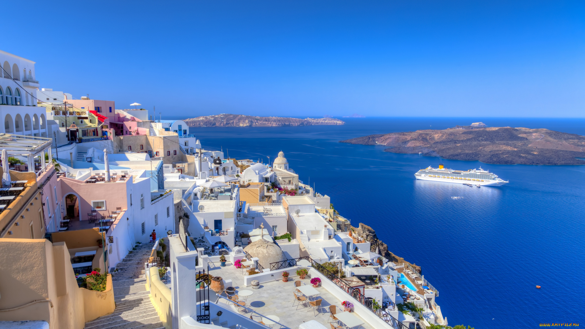 oia, , santorini, , greece, города, санторини, , греция, санторини, острова, лайнер, aegean, sea, ия, greece, santorini, эгейское, море