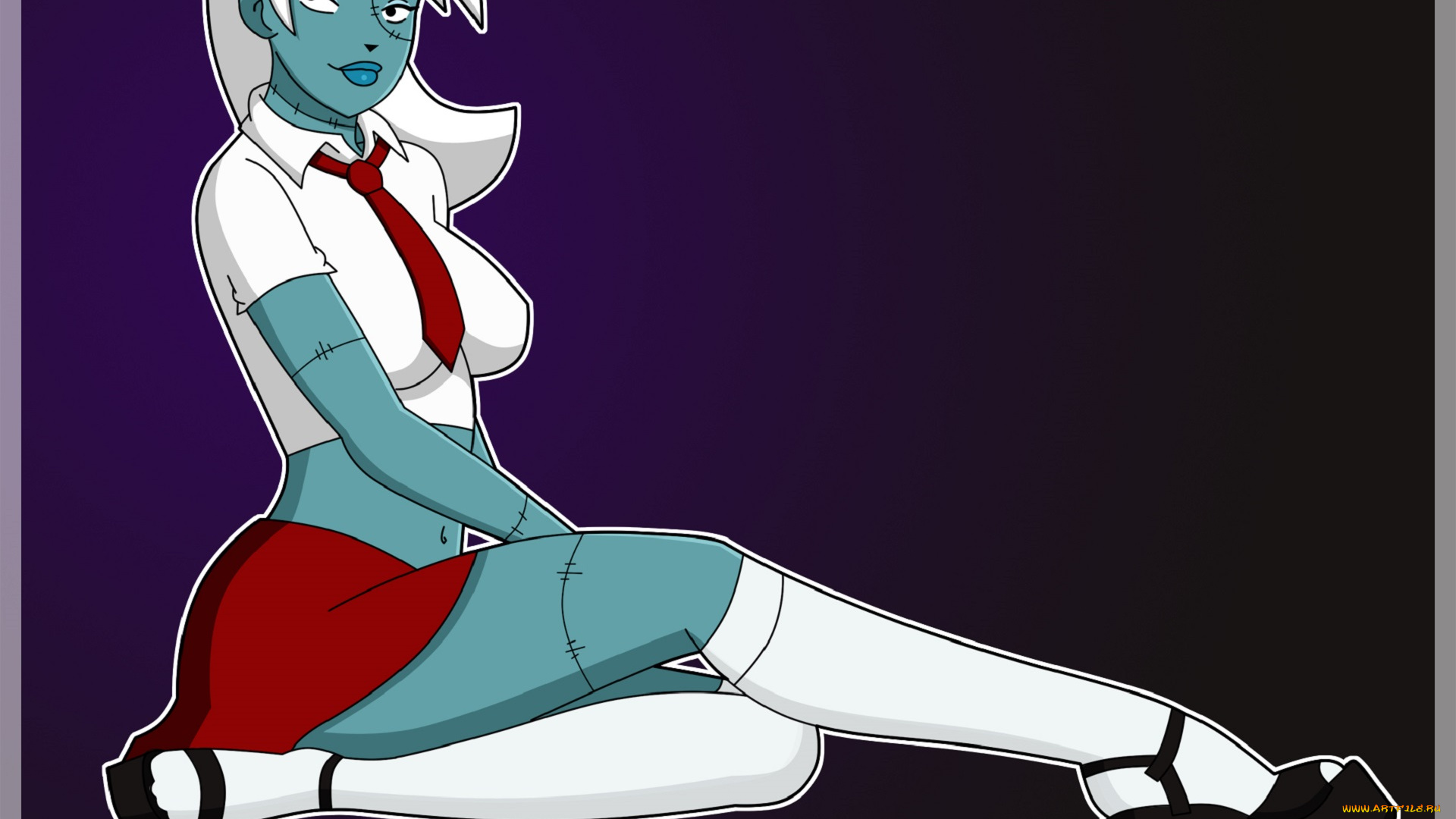 рисованные, люди, девушка, взгляд, фон