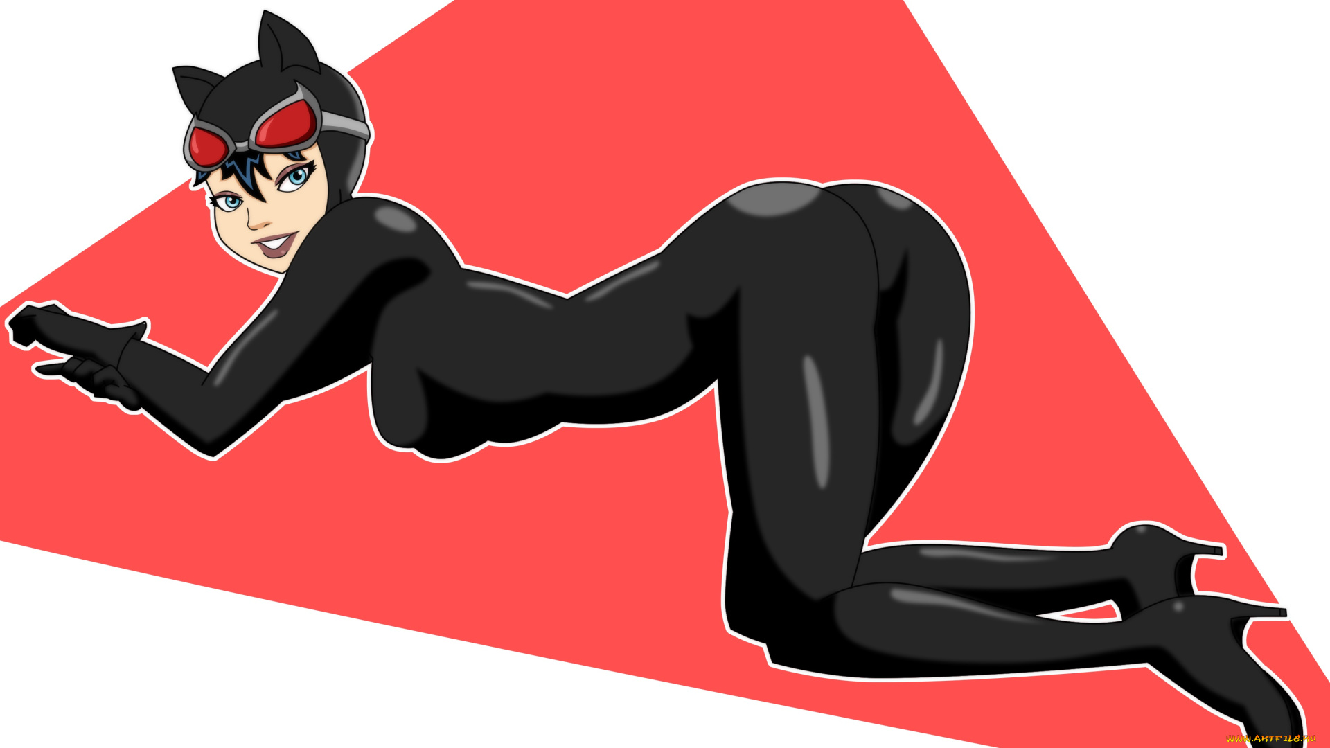 рисованные, люди, девушка, взгляд, кошка