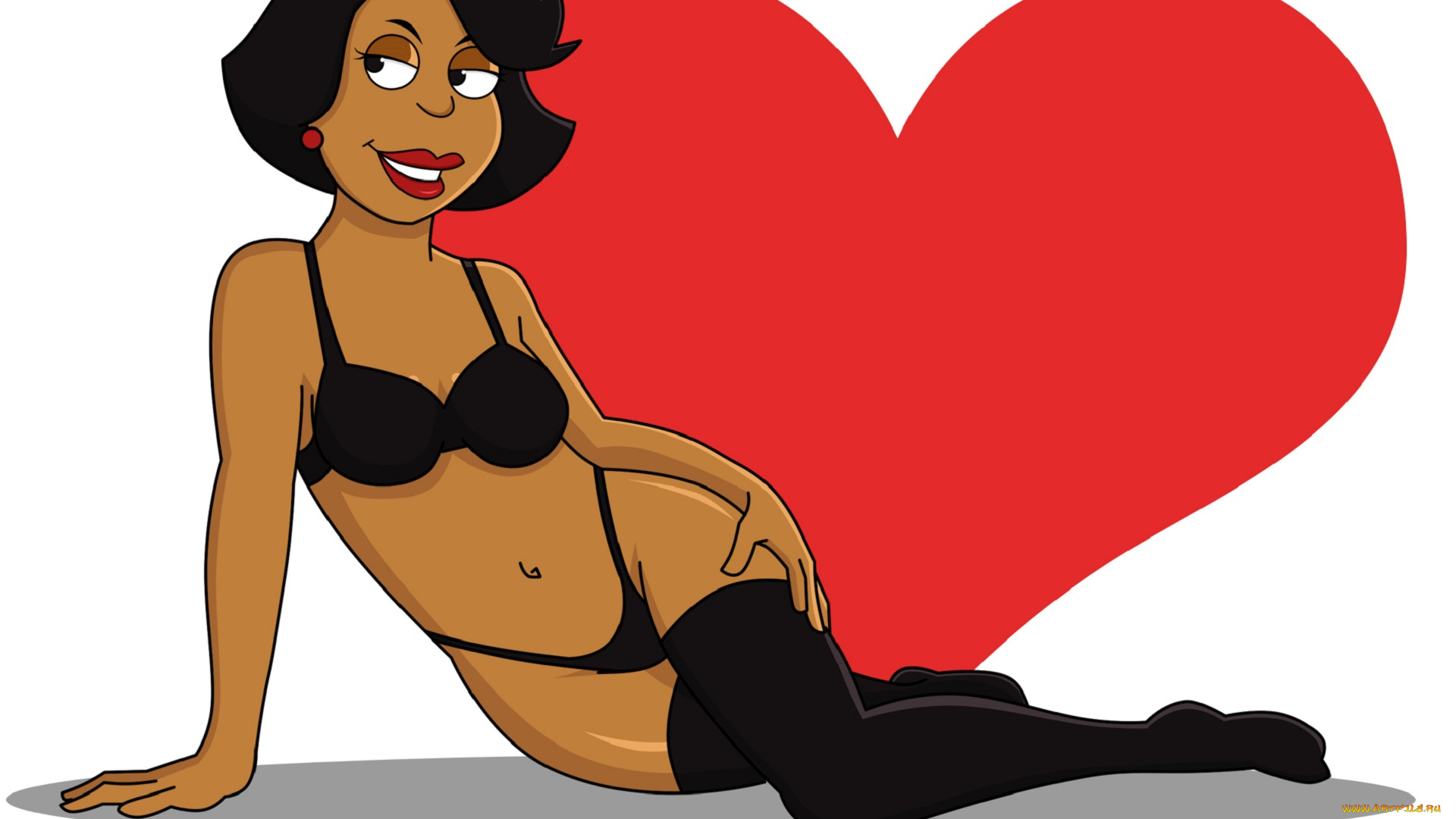 рисованные, люди, девушка, взгляд, сердечко