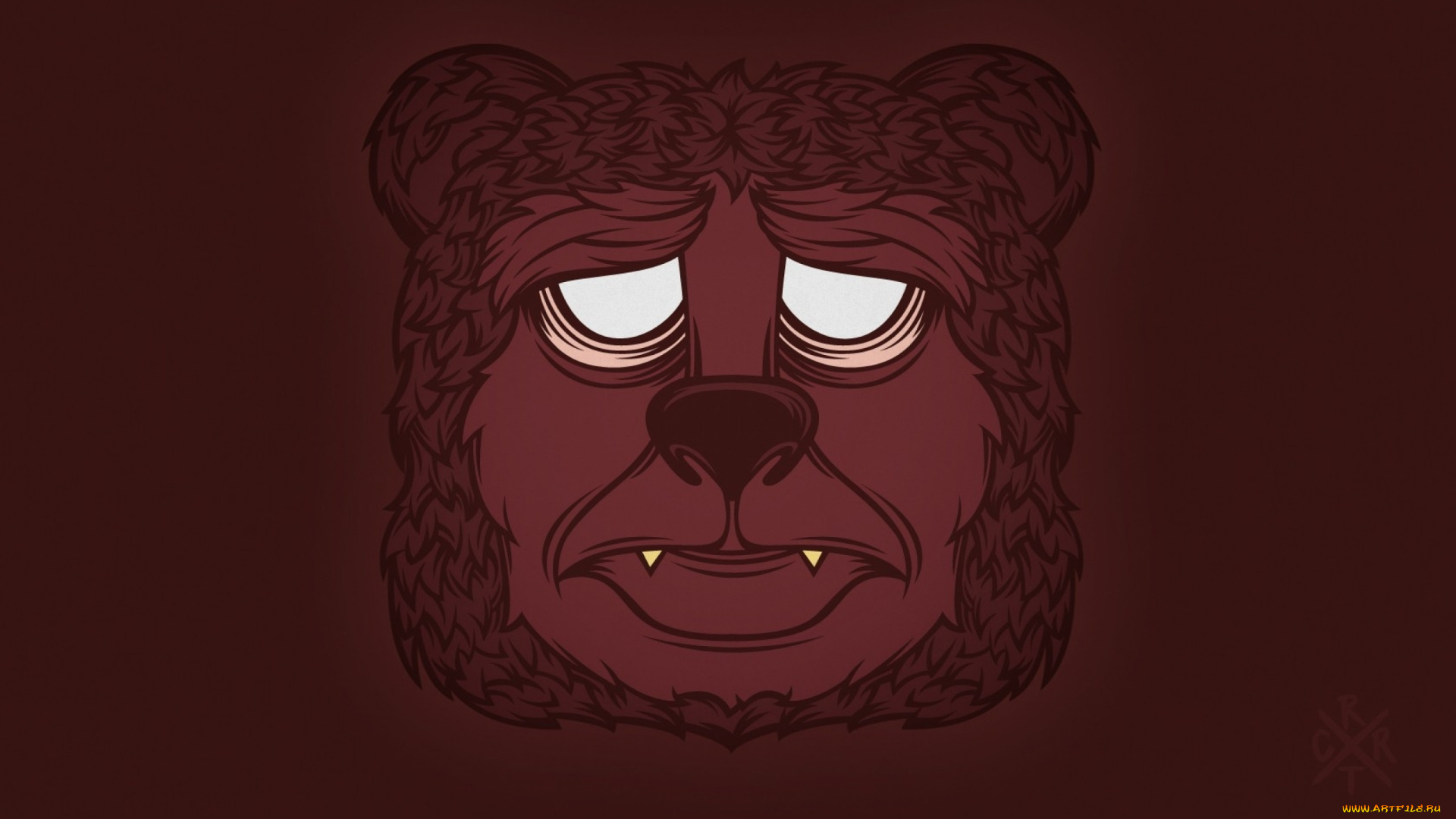 рисованные, минимализм, медведь, фон