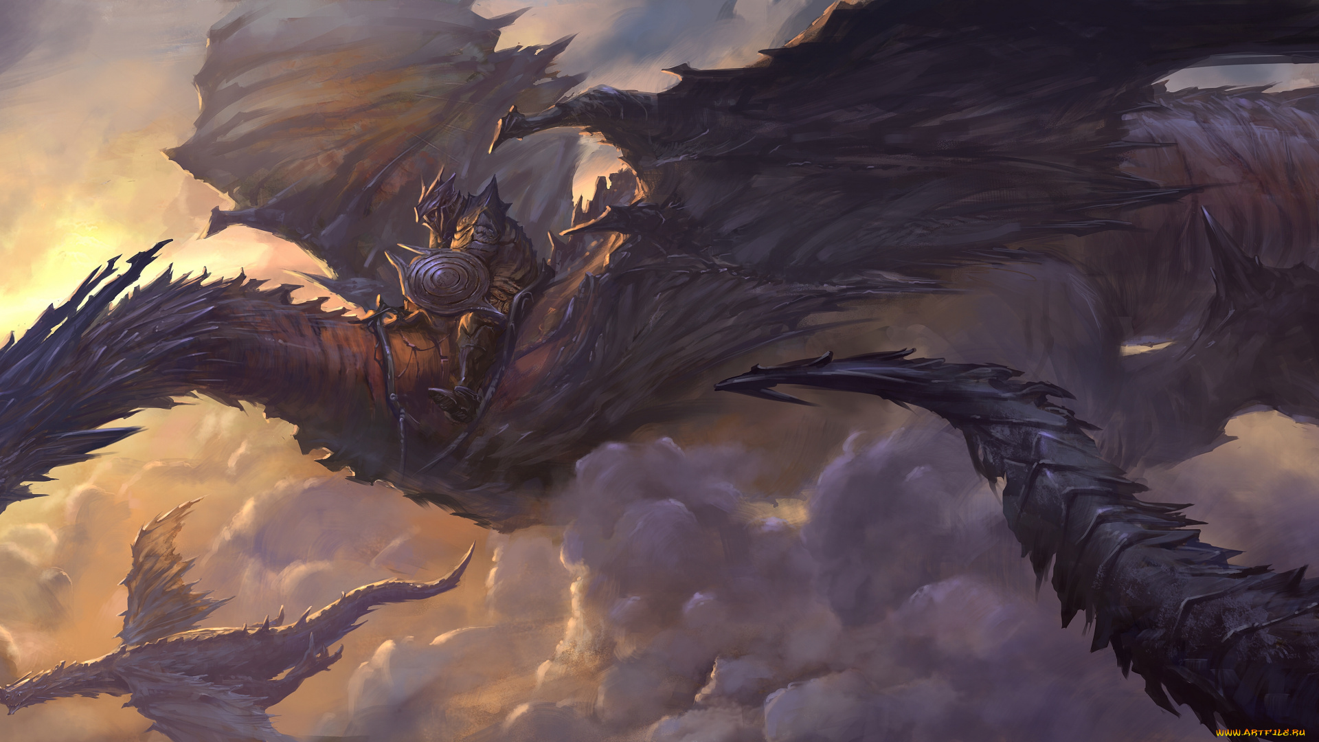 steve, chinhsuan, wang, фэнтези, драконы, наездник, полёт, steve, chinhsuan, wang