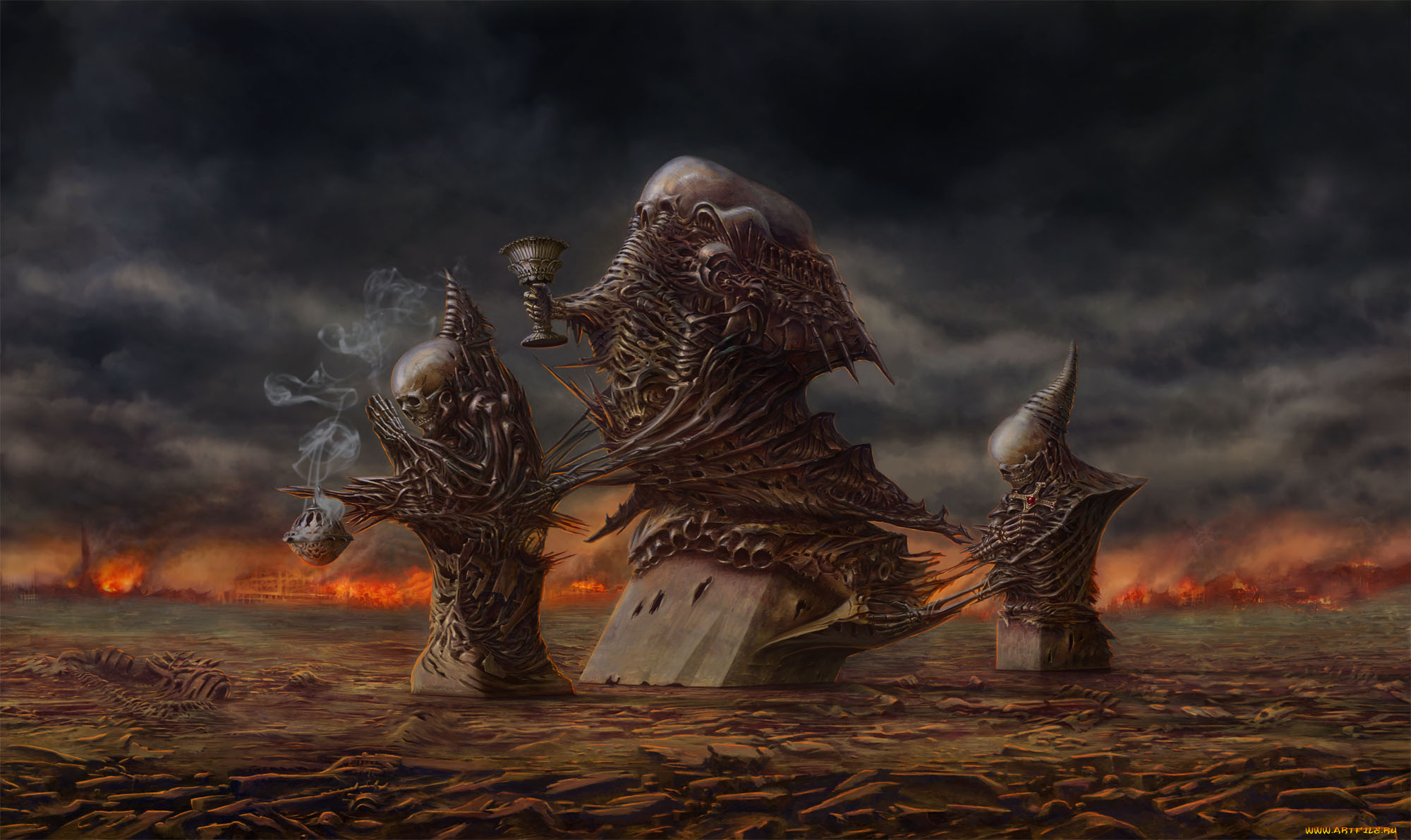 фэнтези, нежить, черепа, сюрреализм