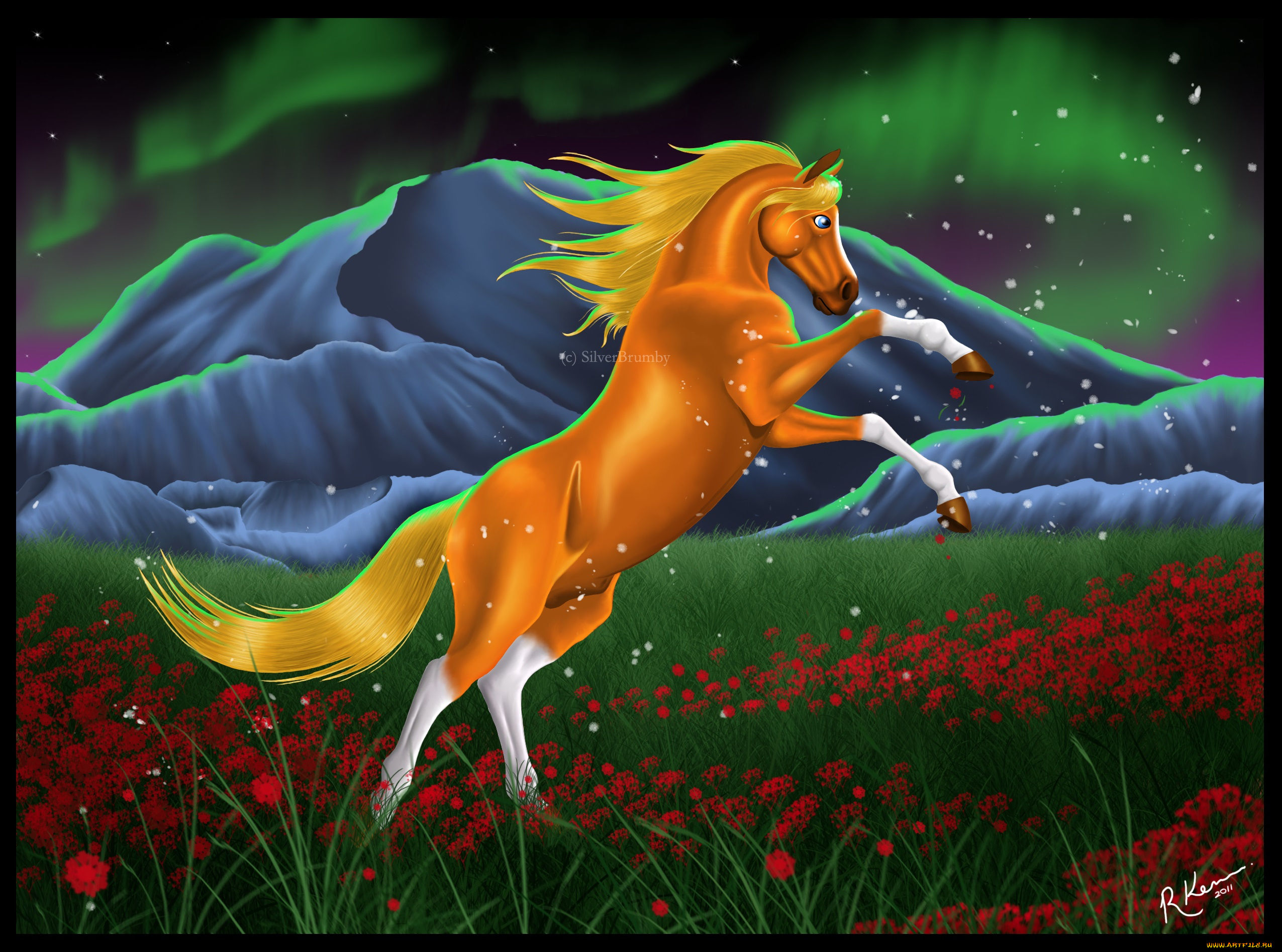 рисованные, животные, , лошади, лошадь