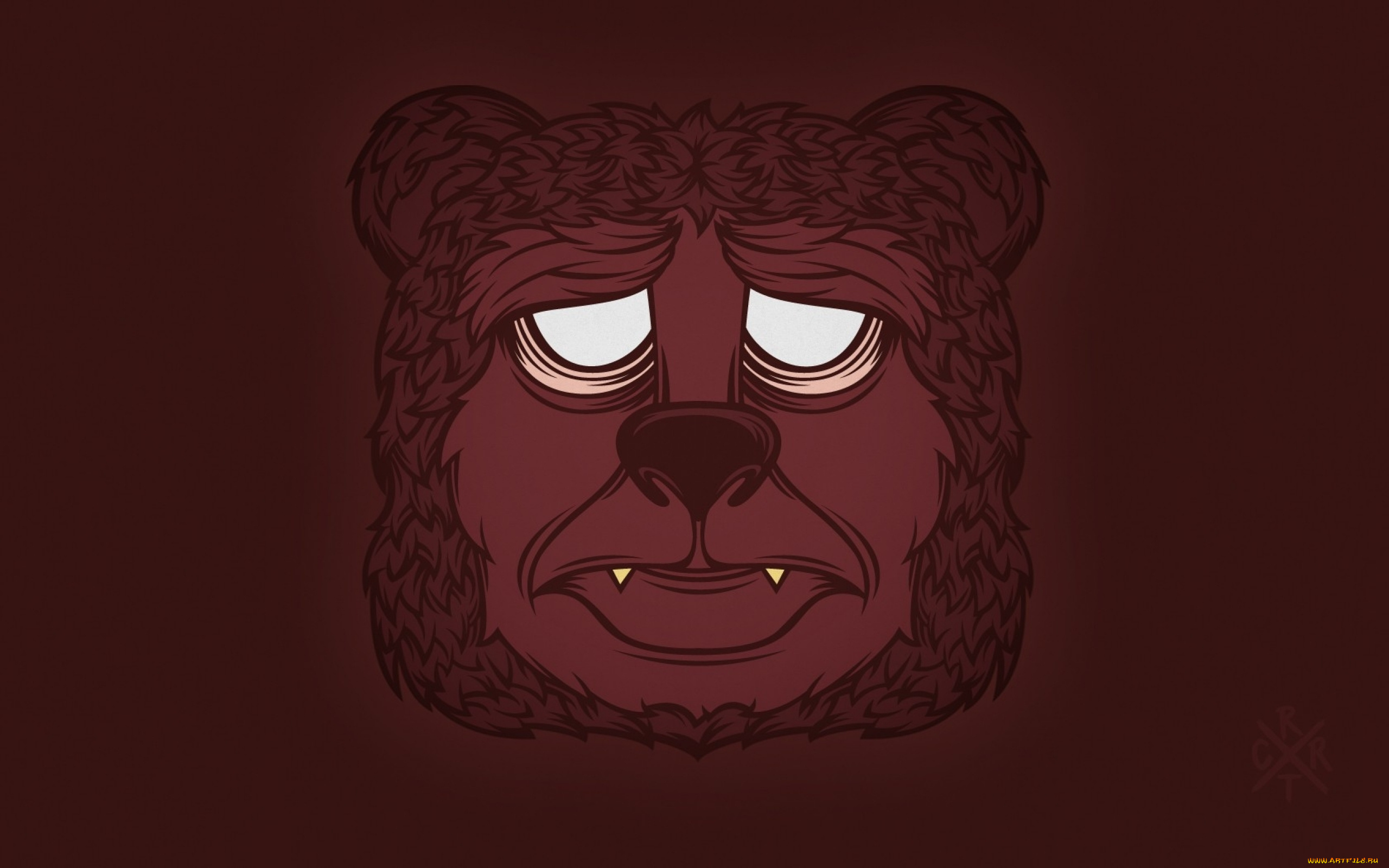 рисованные, минимализм, медведь, фон