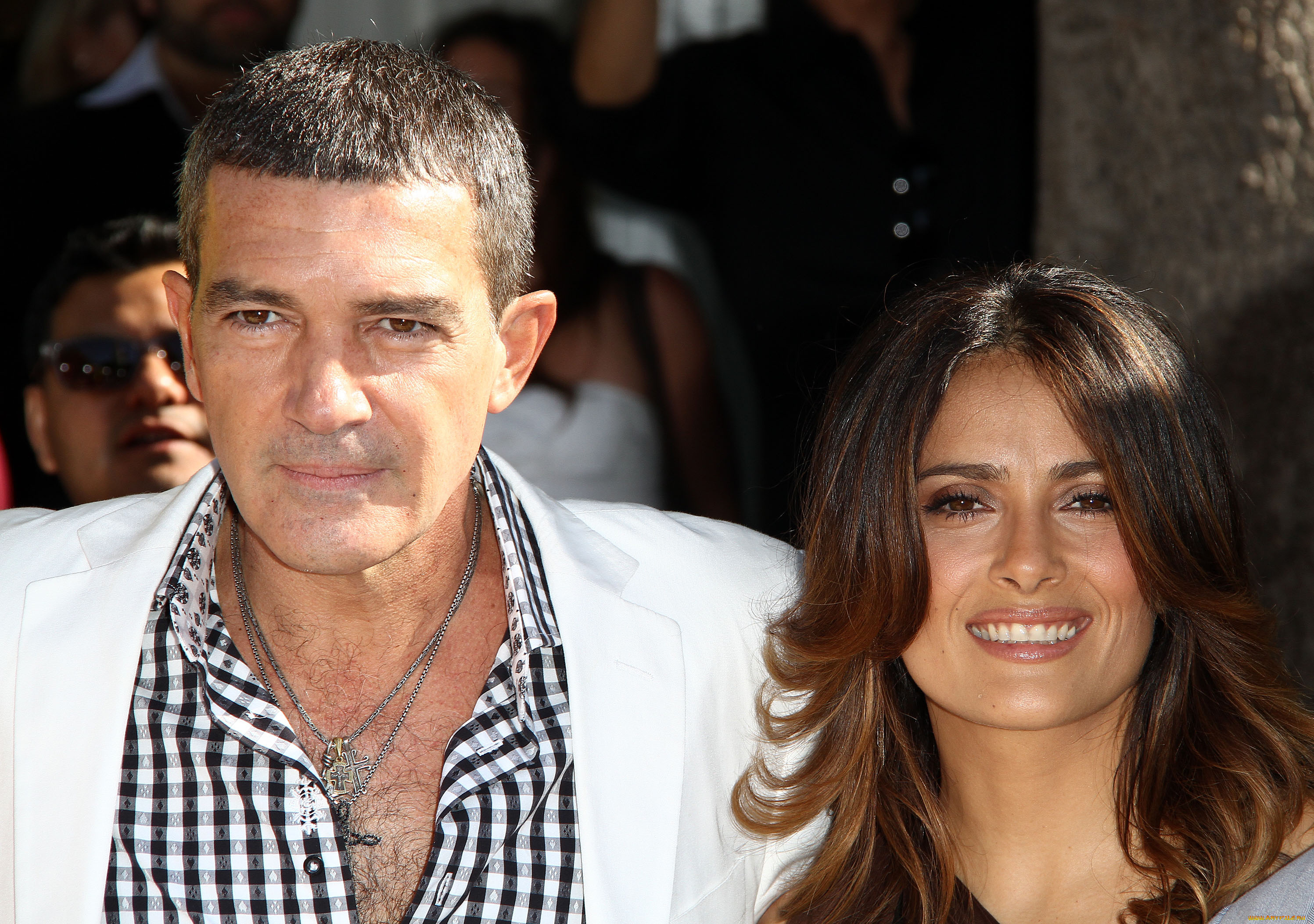 разное, знаменитости, премьера, улыбки, люди, актер, бандерас, актриса, salma, hayek