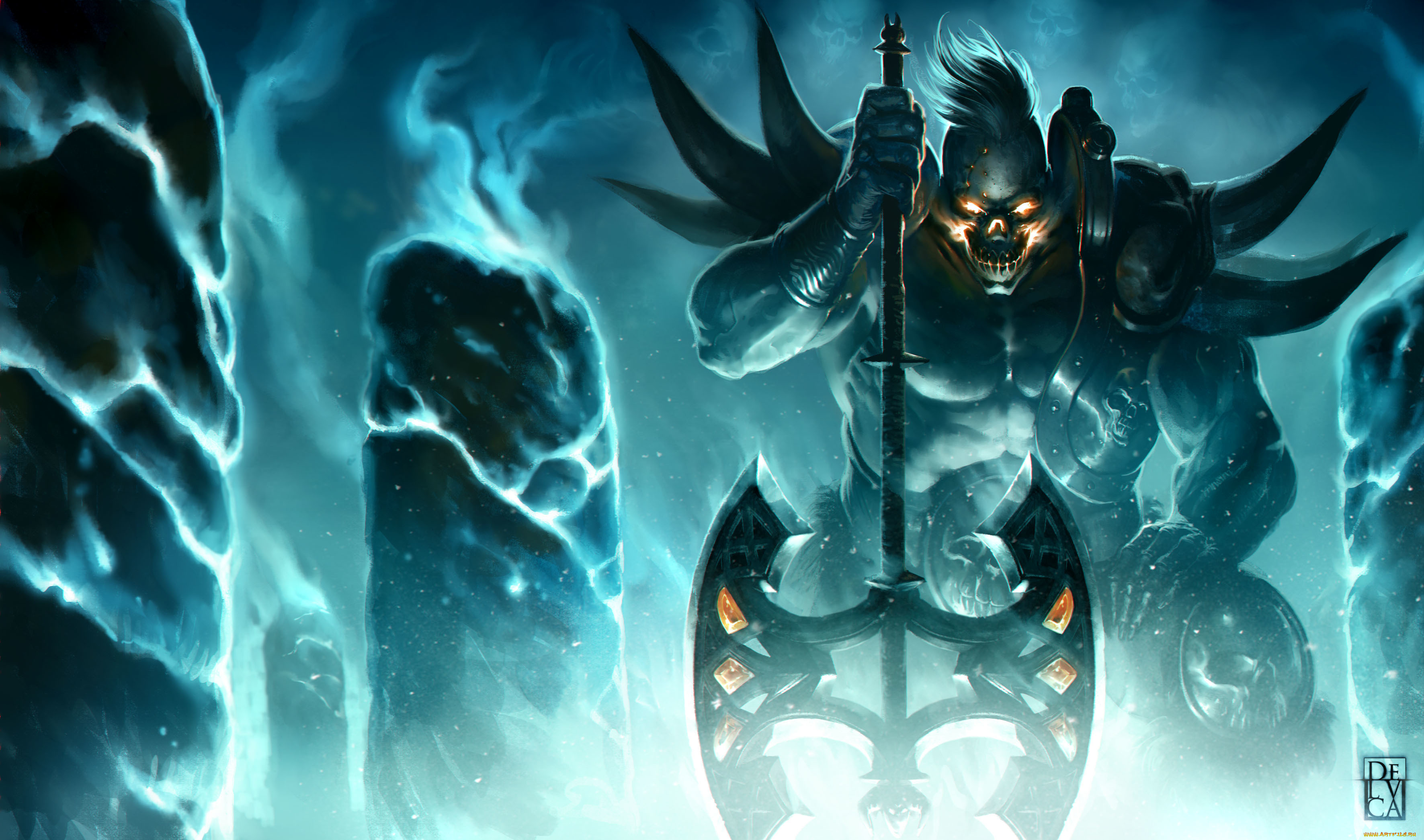 фэнтези, нежить, оружие, арт, существо