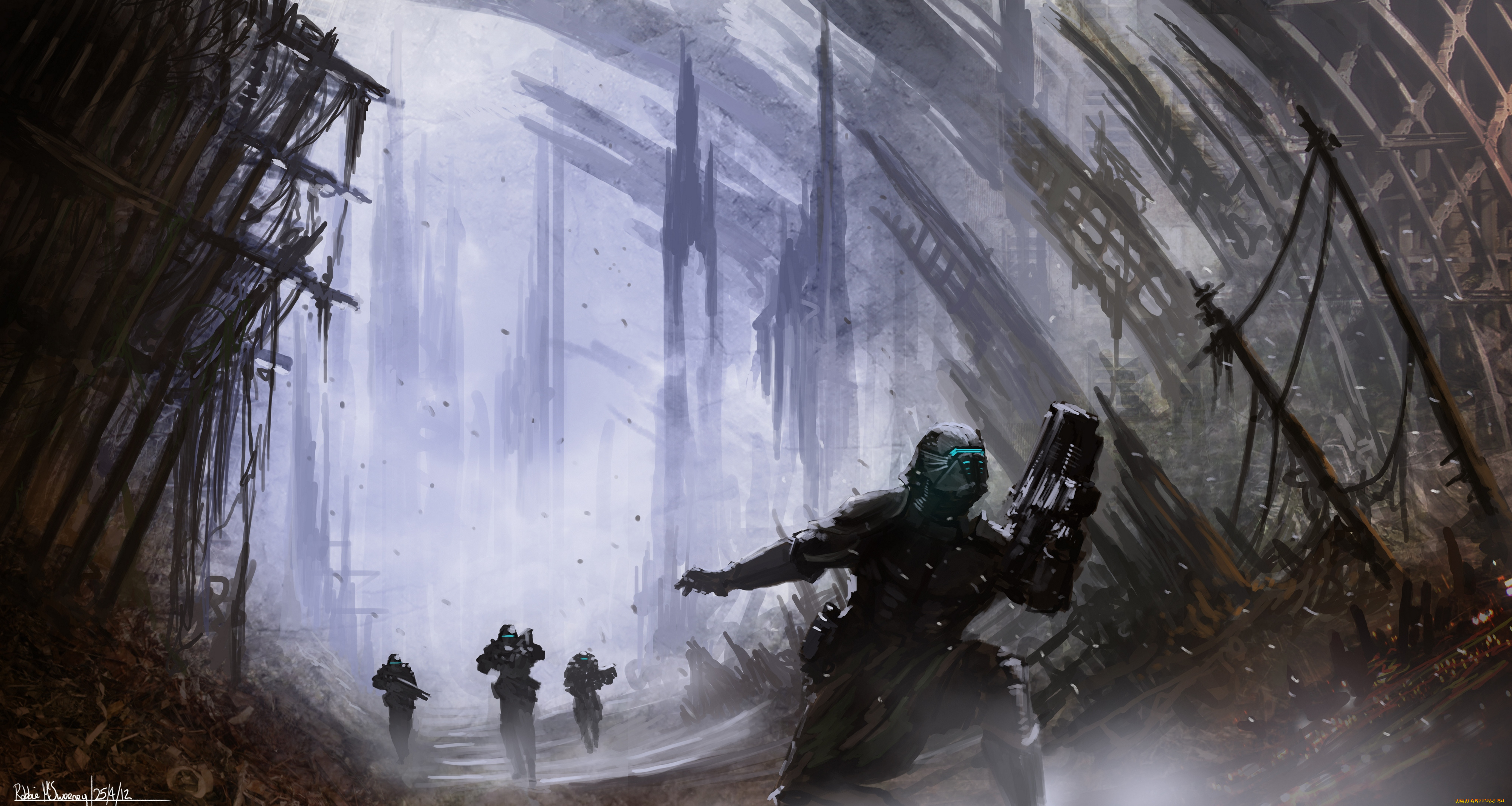 фэнтези, люди, оружие, планета, чужая, солдаты, патруль