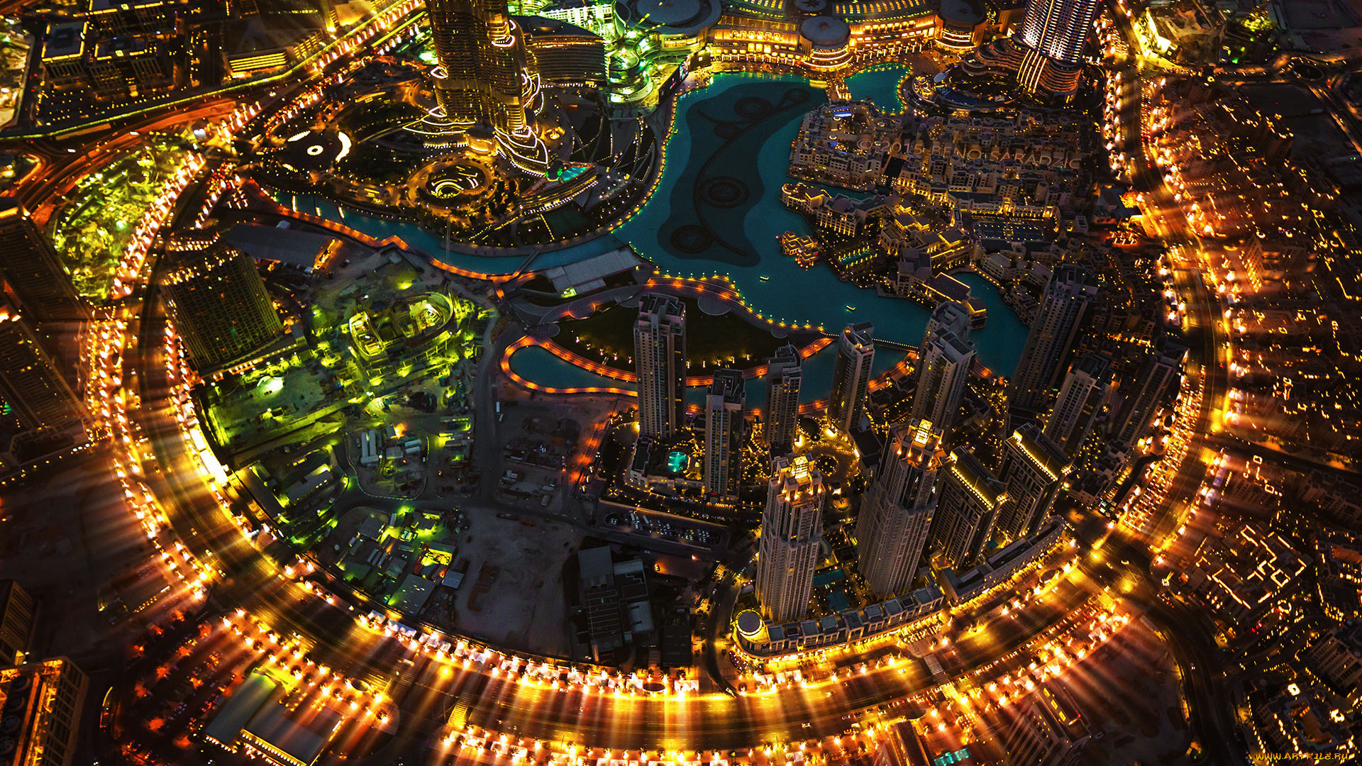 города, дубай, , оаэ, dubai, дубай, город, вечер, огни, башня, бурдж-халифа