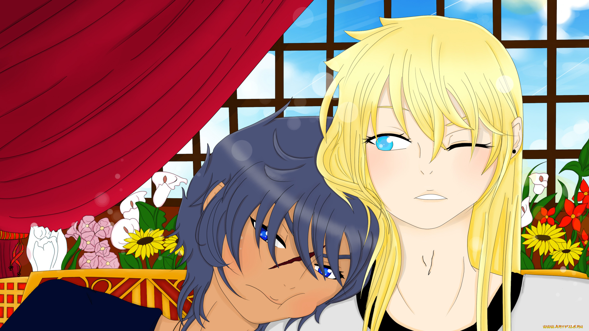 разное, арты, фон, взгляд, девушки