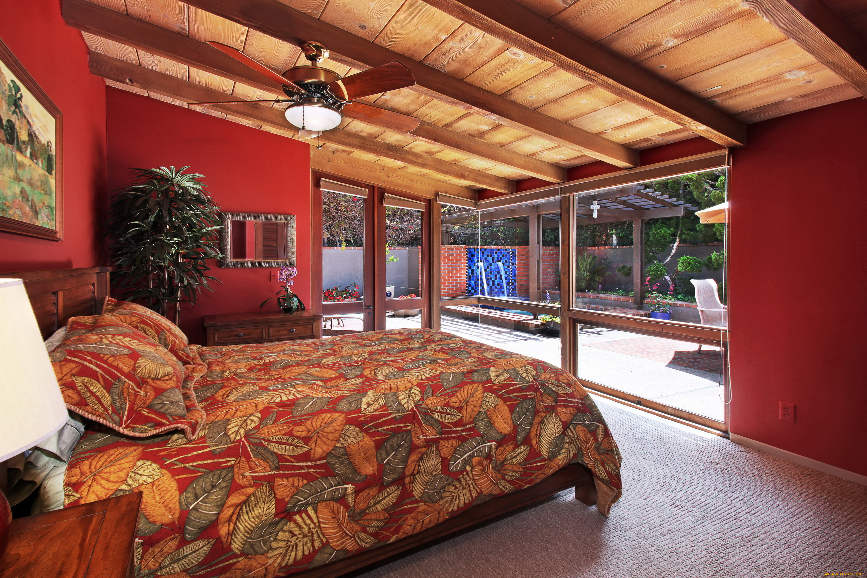 интерьер, спальня, постель, люстра, кровать