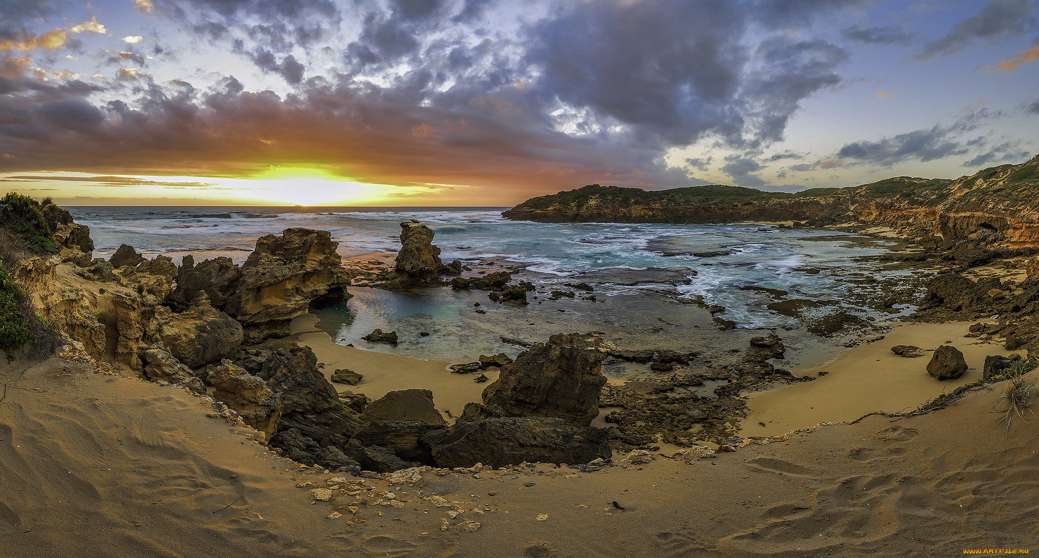 природа, побережье, море, берег