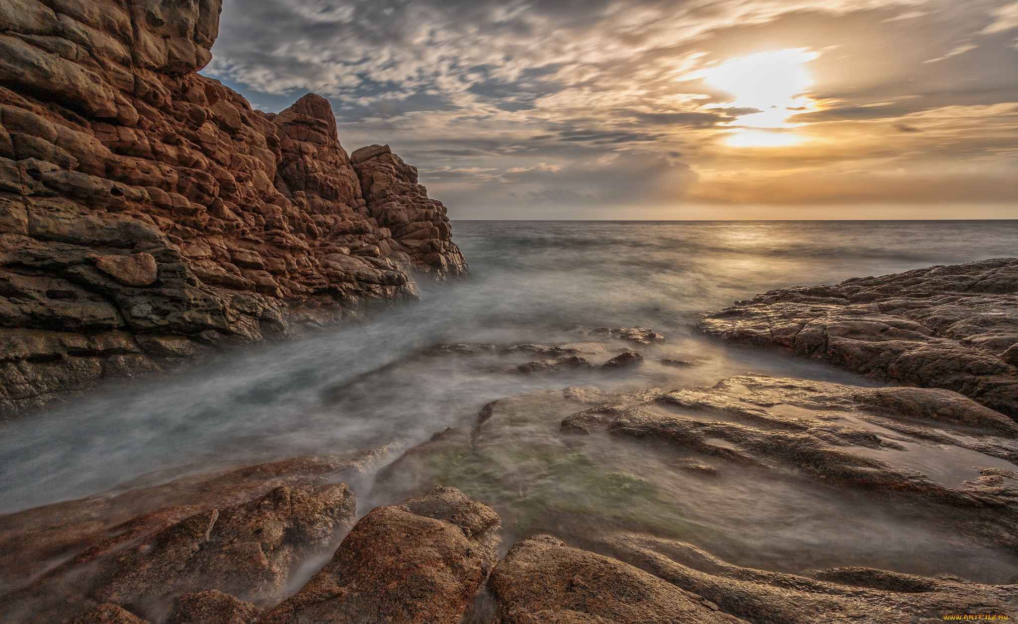 природа, побережье, море, берег