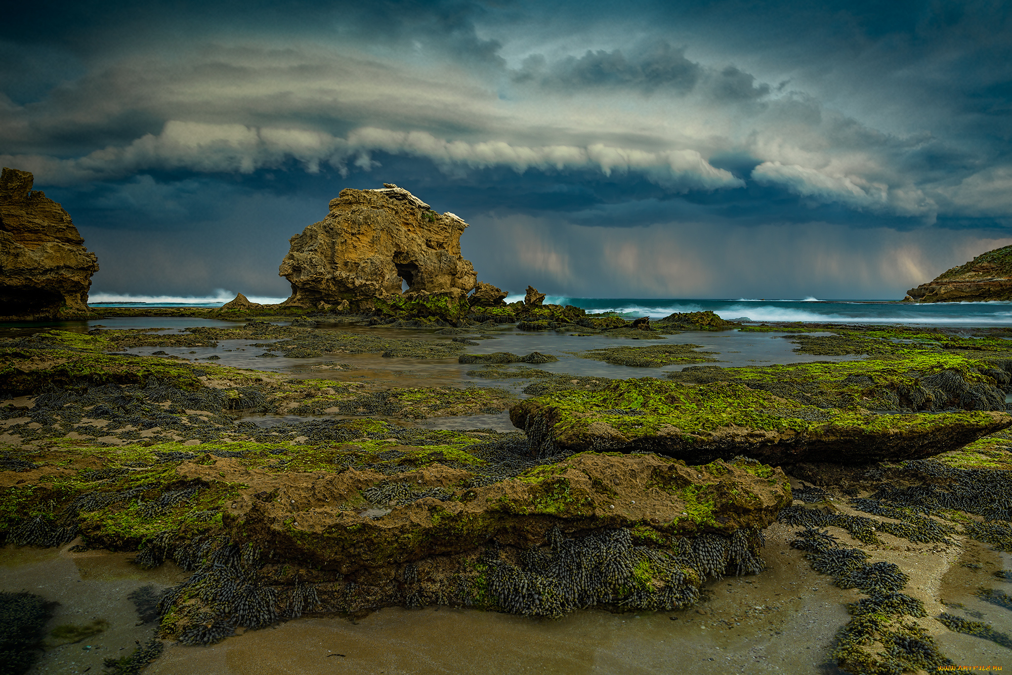 природа, побережье, море, берег