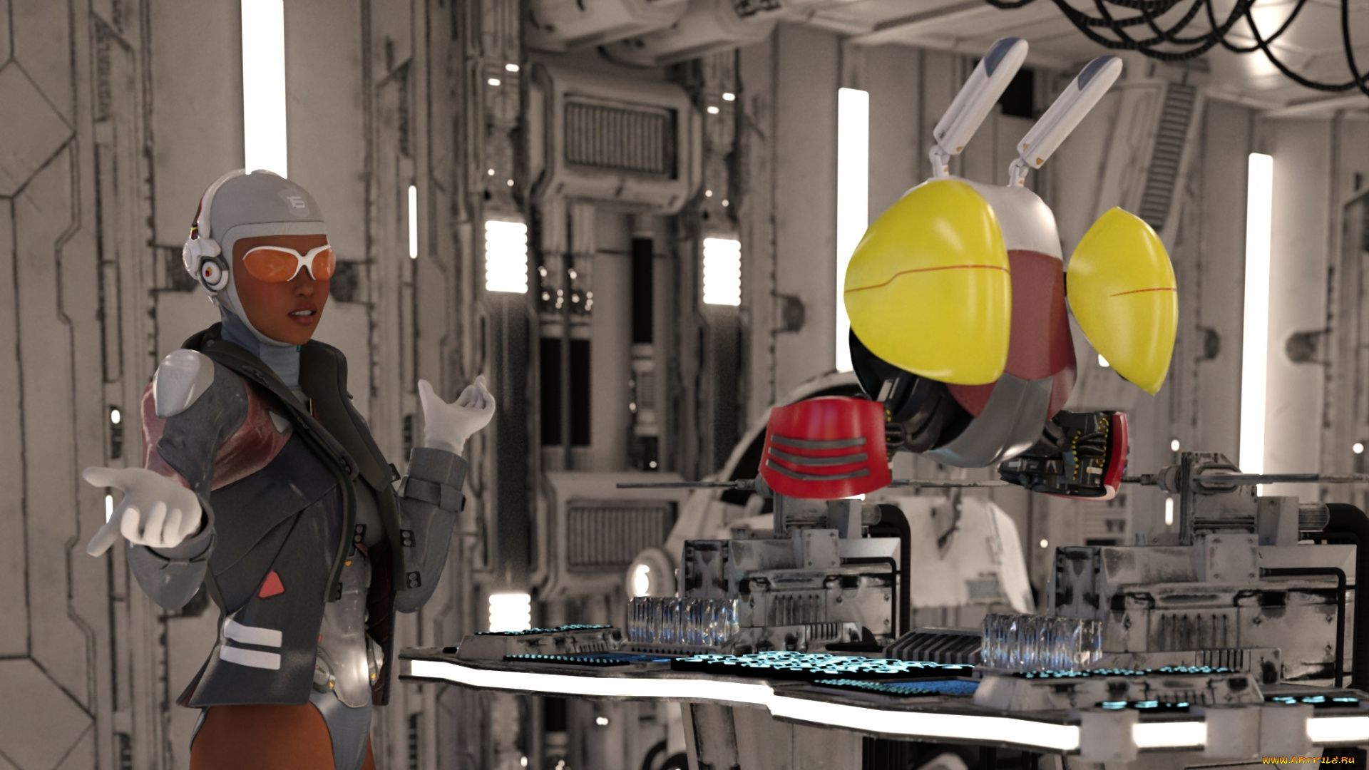 3д, графика, фантазия, , fantasy, девушка, фон, взгляд