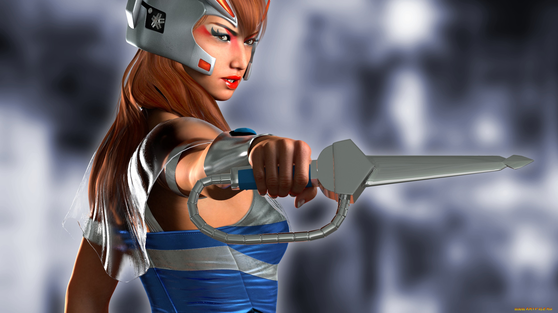 3д, графика, фантазия, , fantasy, девушка, взгляд, фон