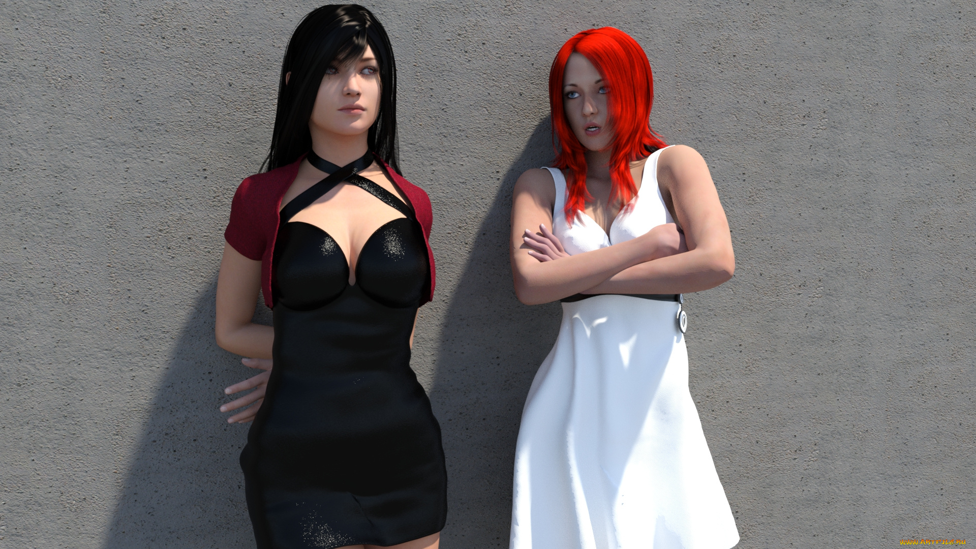 3д, графика, люди, , people, фон, взгляд, девушки