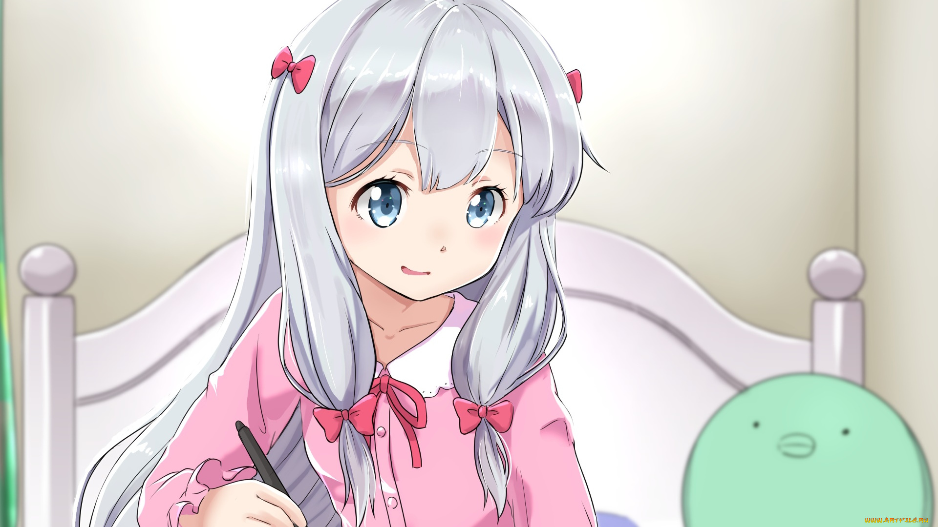 аниме, eromanga-sensei, фон, взгляд, девушка