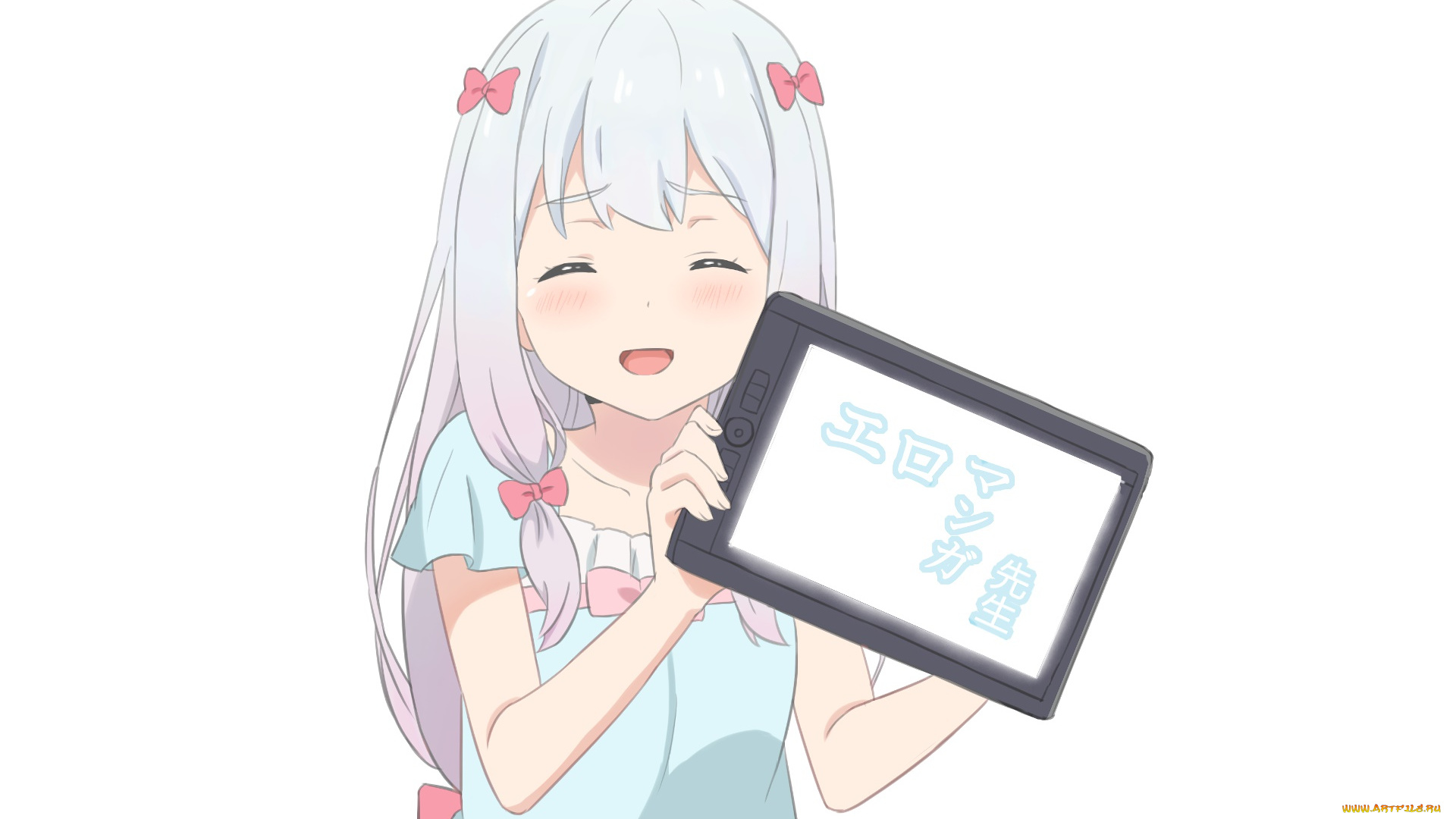 аниме, eromanga-sensei, взгляд, девушка, фон