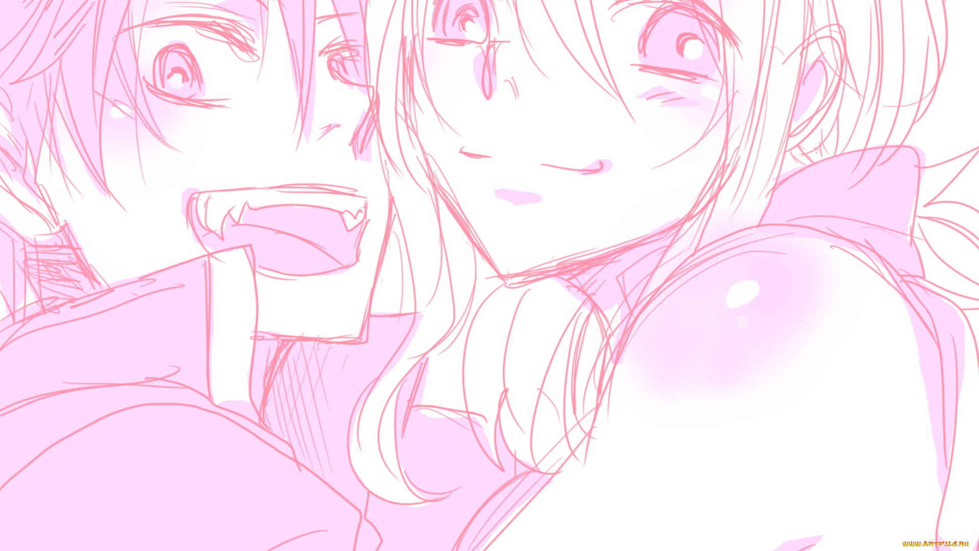 аниме, fairy, tail, нацу, люси