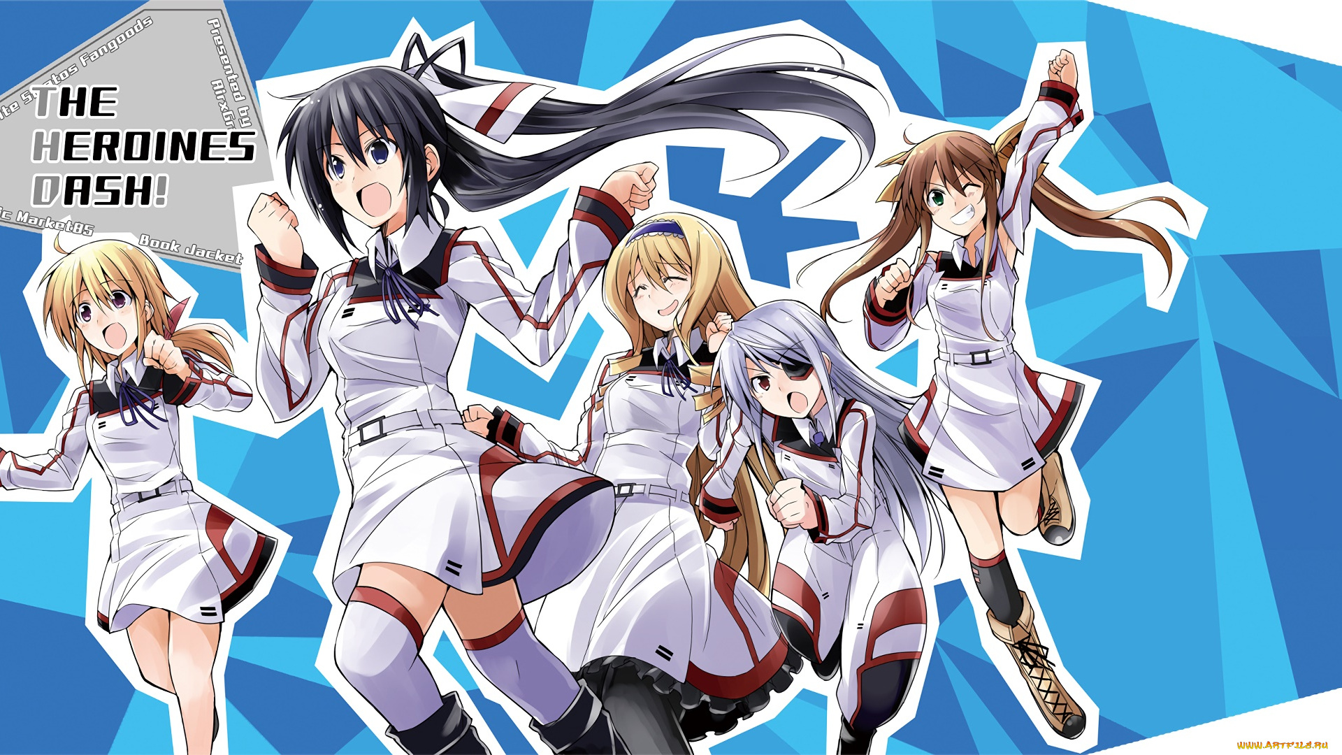 аниме, infinite, stratos, взгляд, девушки, фон