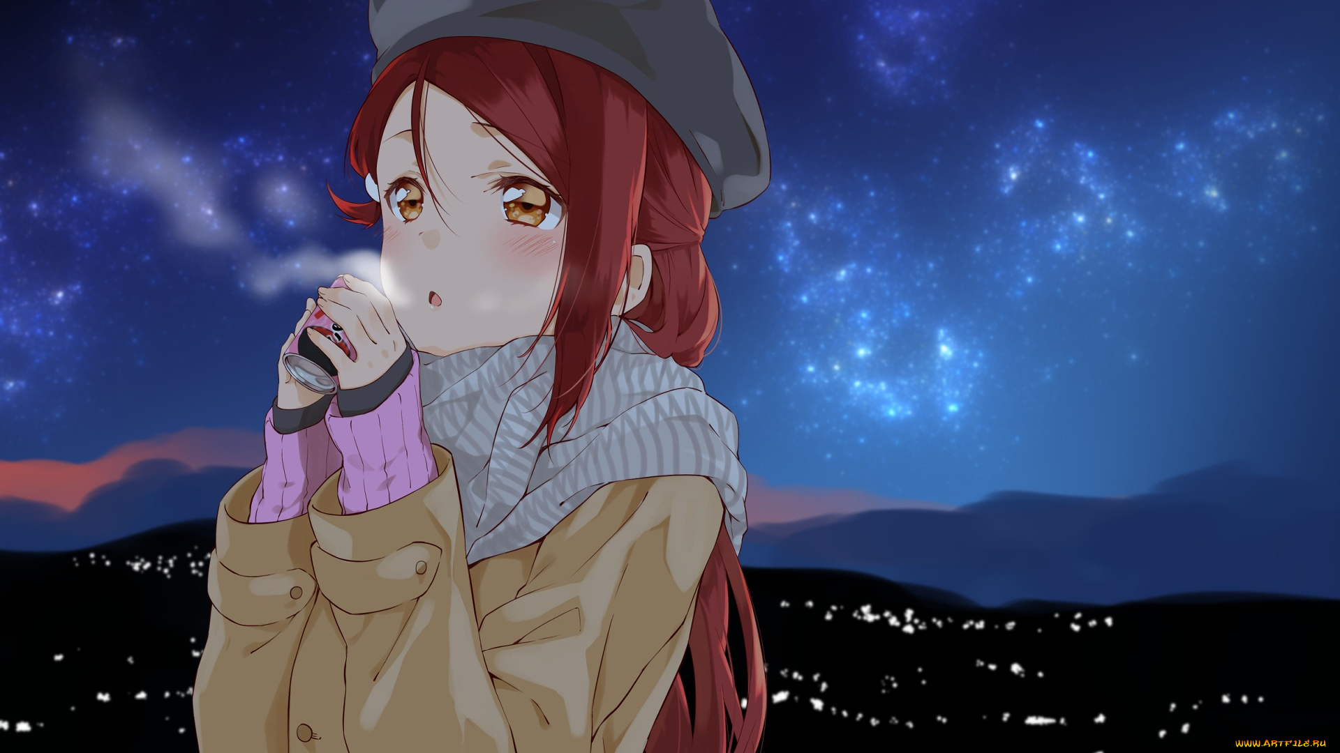 аниме, love, live, , school, idol, project, взгляд, девушка, фон