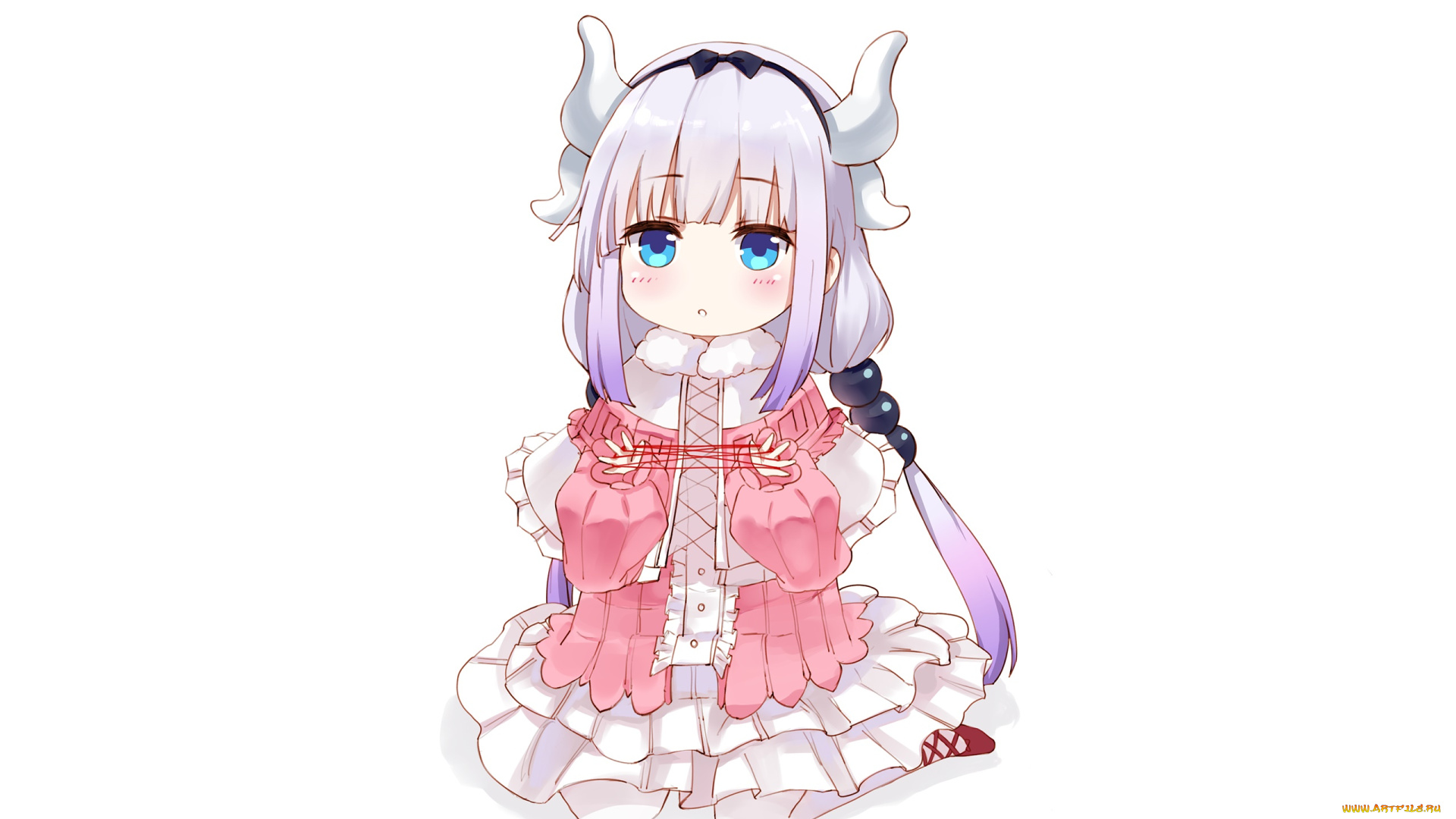 аниме, miss, kobayashi`s, dragon, maid, фон, взгляд, девушка