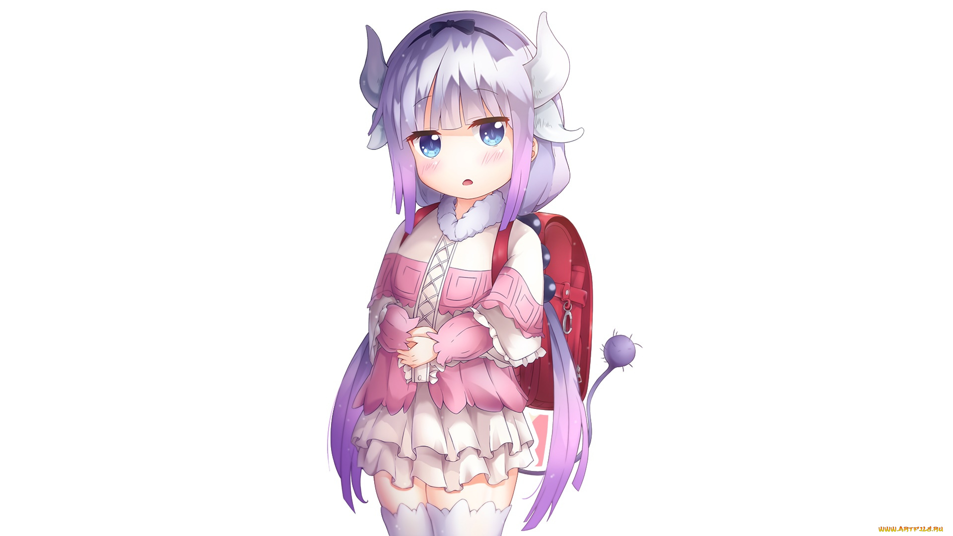 аниме, miss, kobayashi`s, dragon, maid, фон, взгляд, девушка