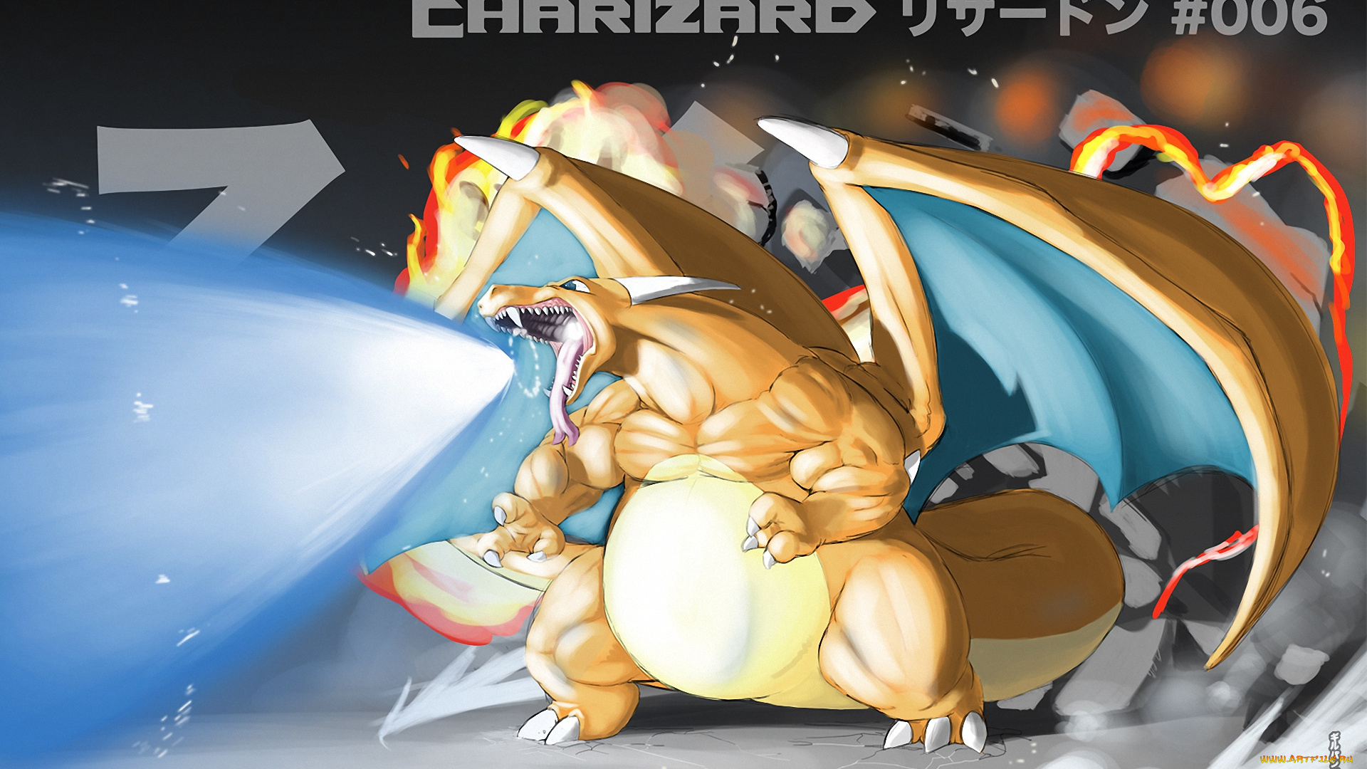 аниме, pokemon, монстр, charizard, дракон, покемон