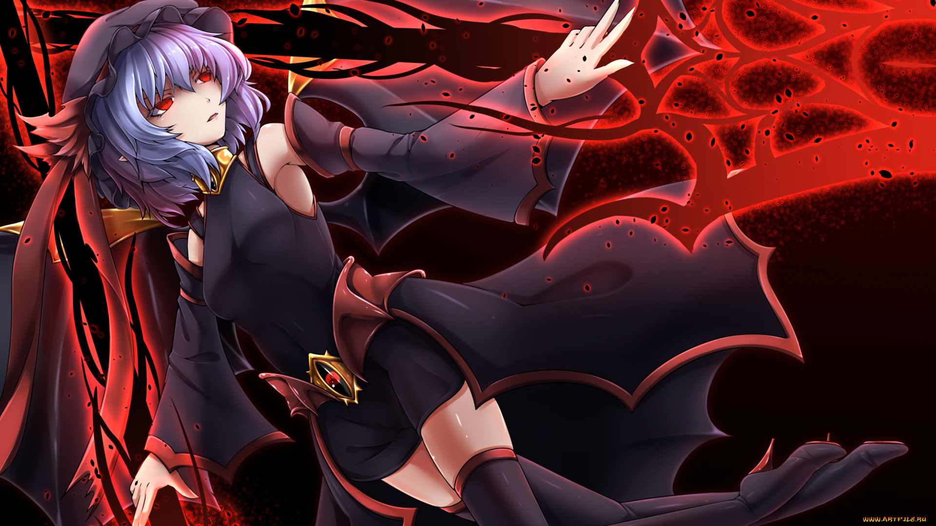 аниме, touhou, взгляд, фон, девушка