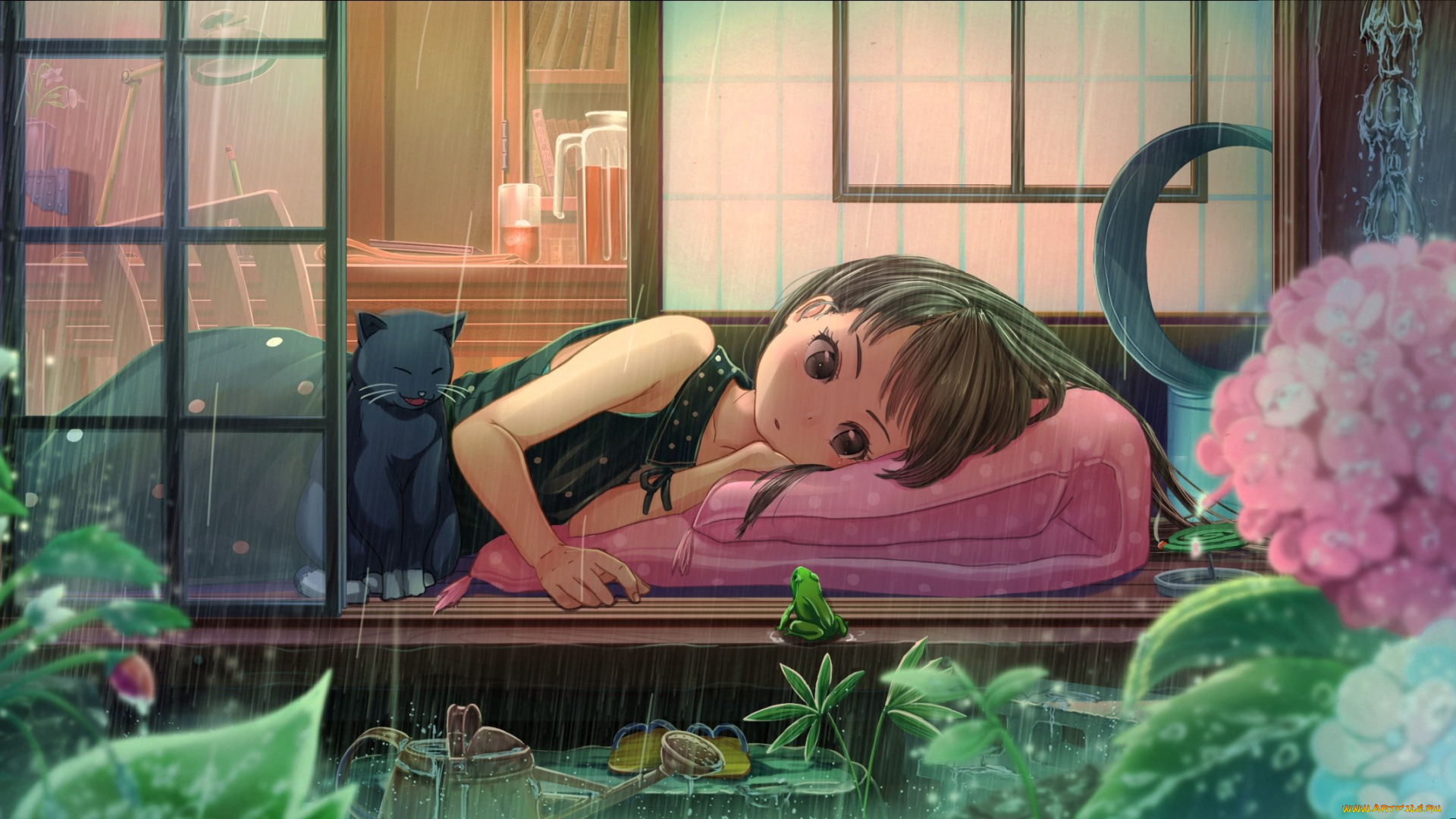 аниме, unknown, , другое, фон, взгляд, девушка