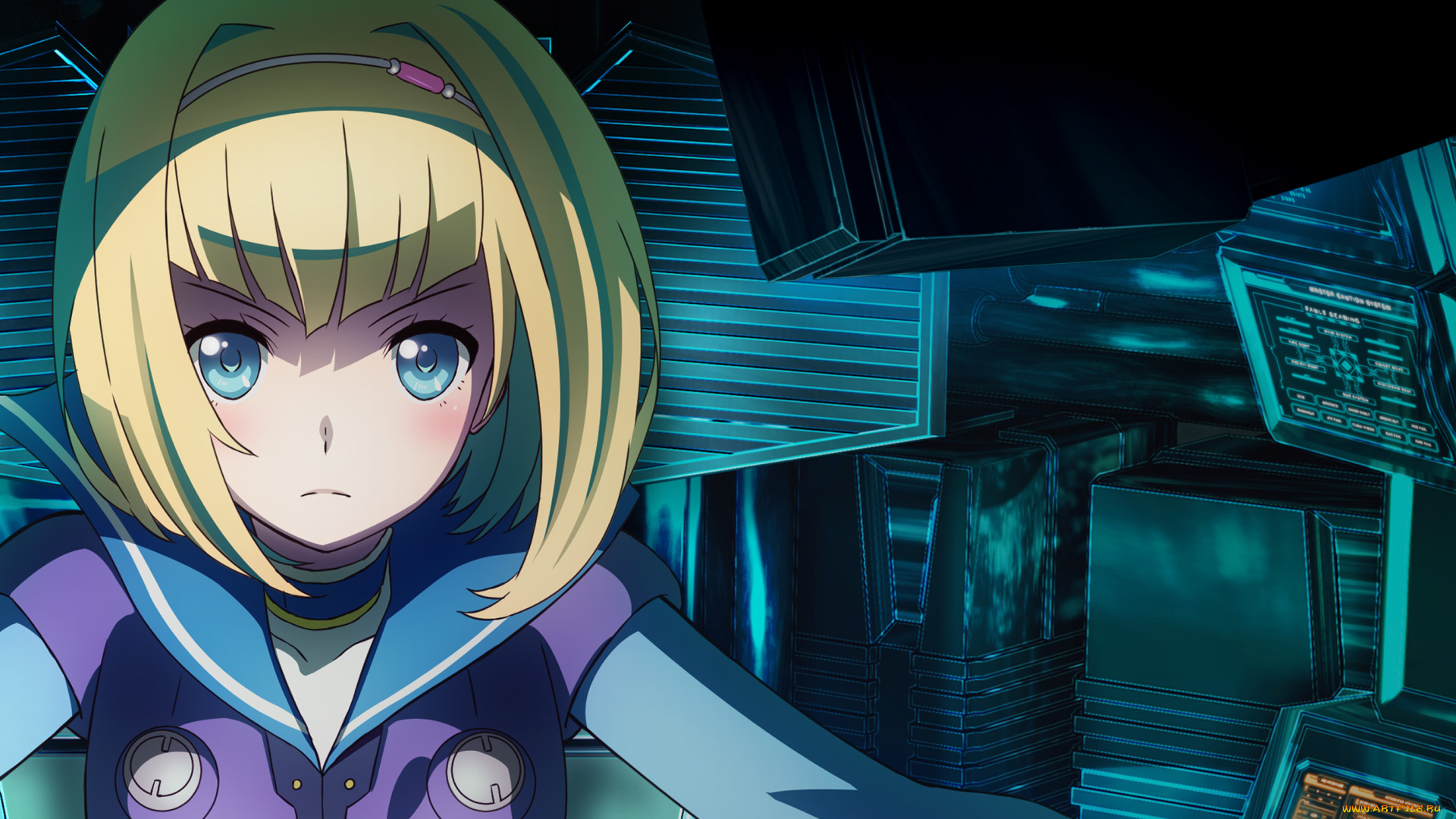 heavy, object, аниме, фон, взгляд, девушка