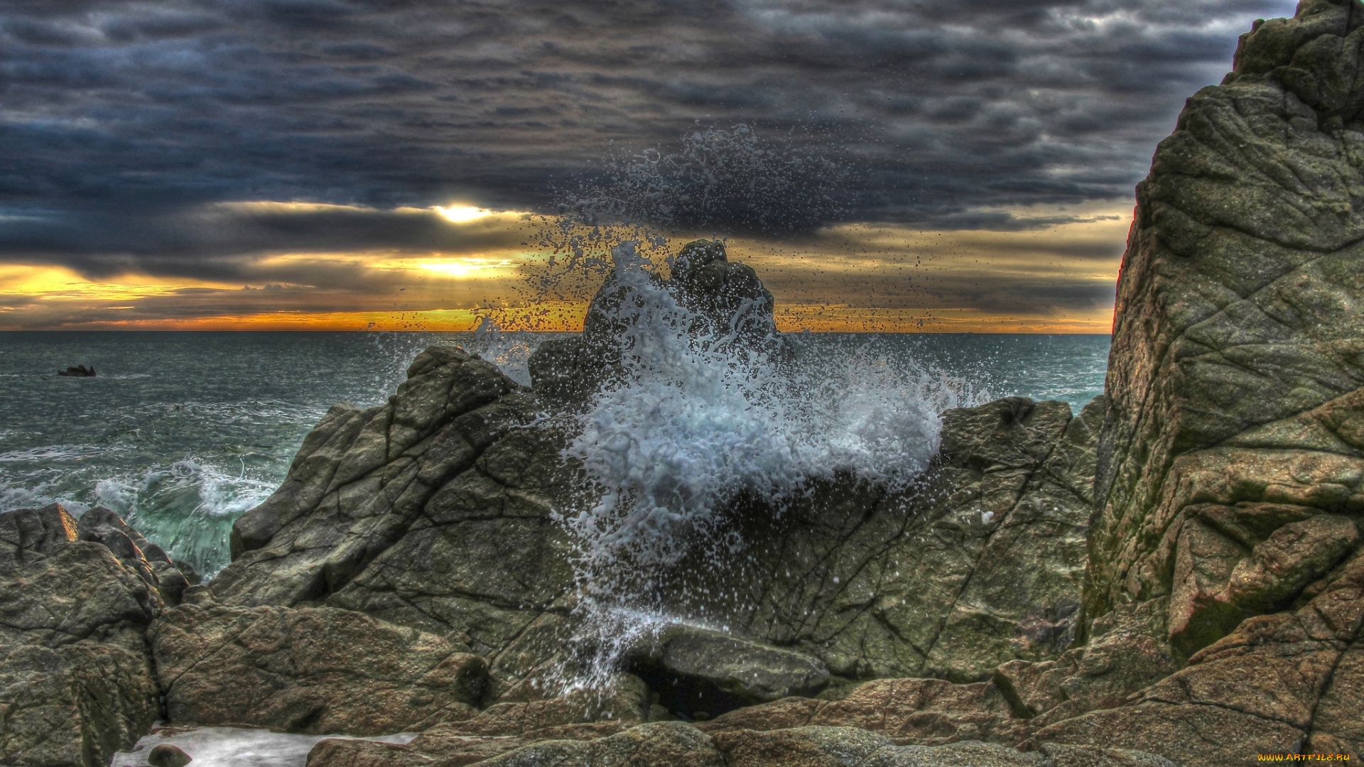 природа, побережье, море, берег