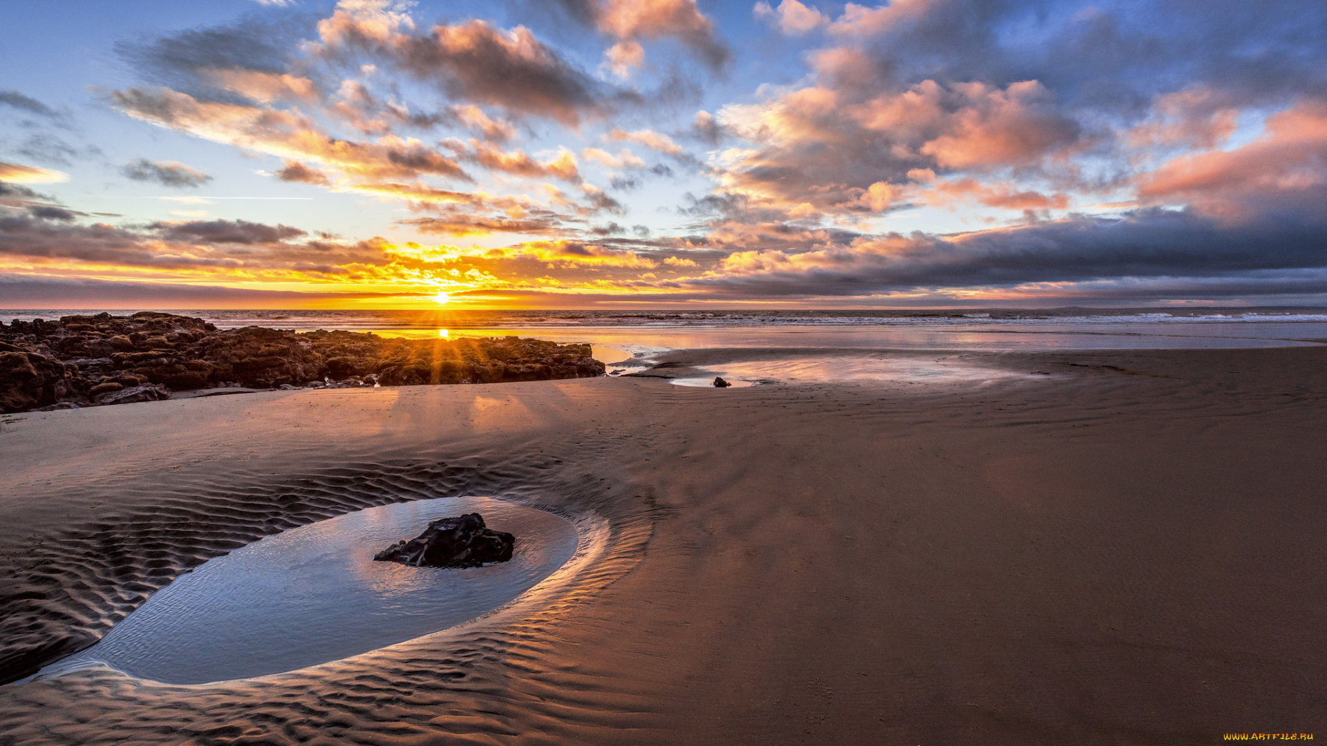 природа, побережье, море, берег