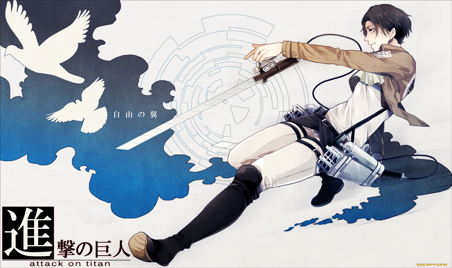 аниме, shingeki, no, kyojin, атака, титанов