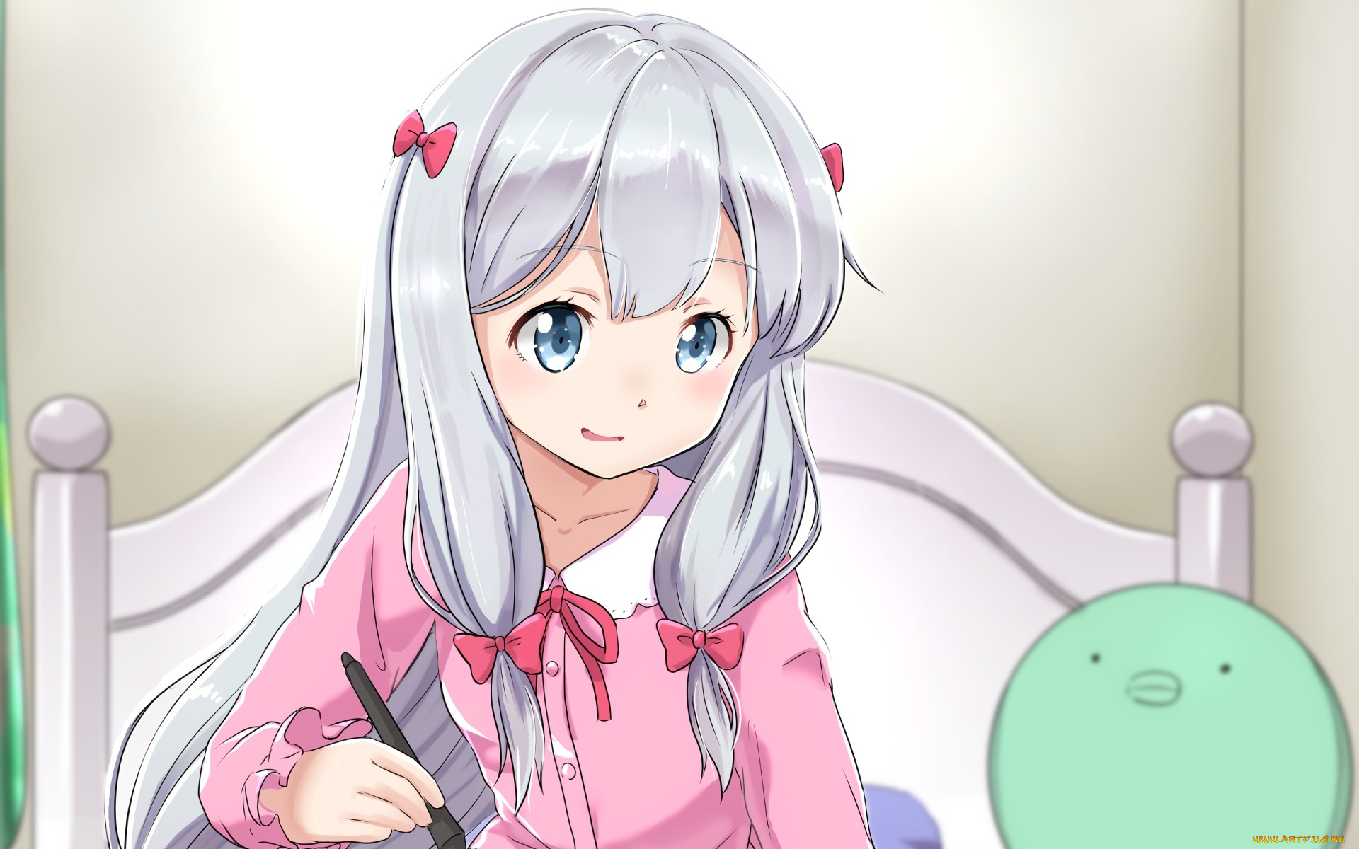 аниме, eromanga-sensei, фон, взгляд, девушка