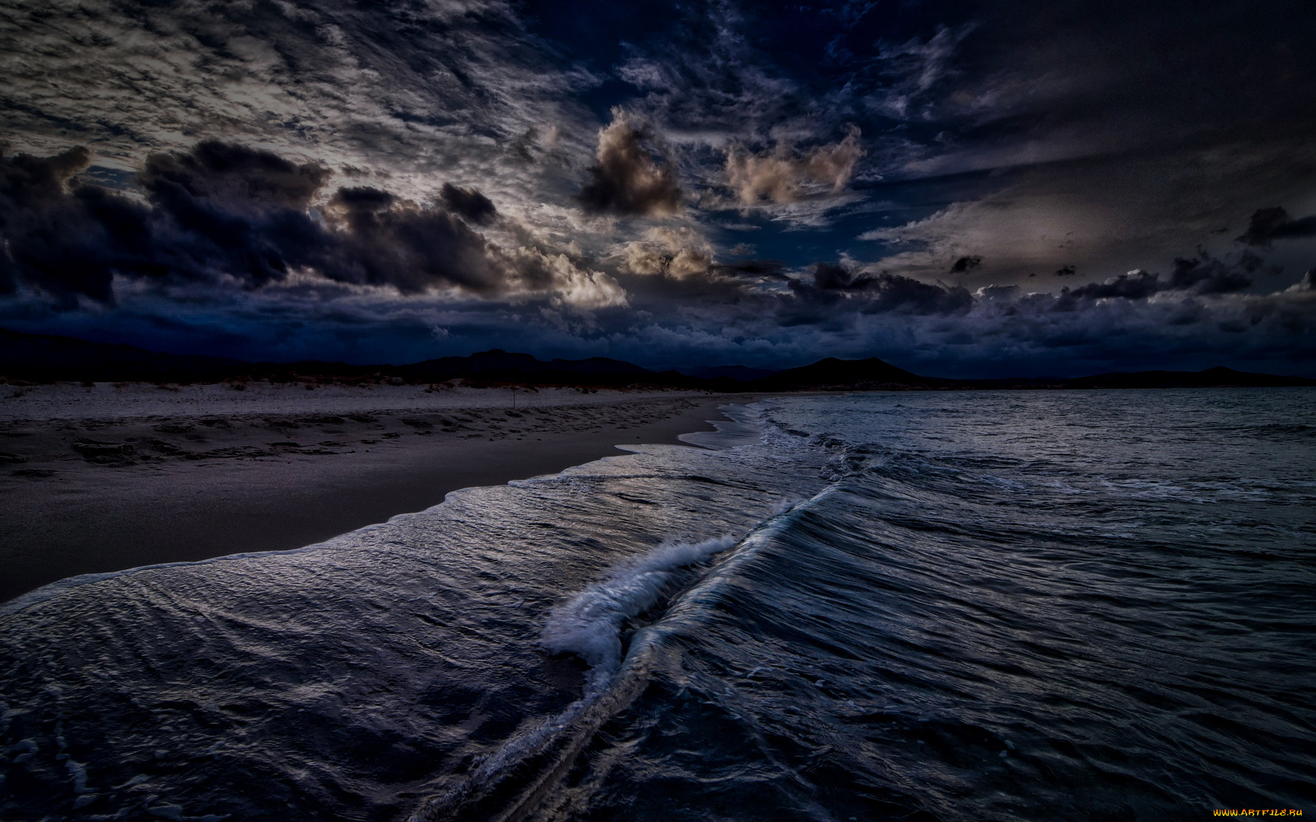 природа, побережье, море, камни, облака