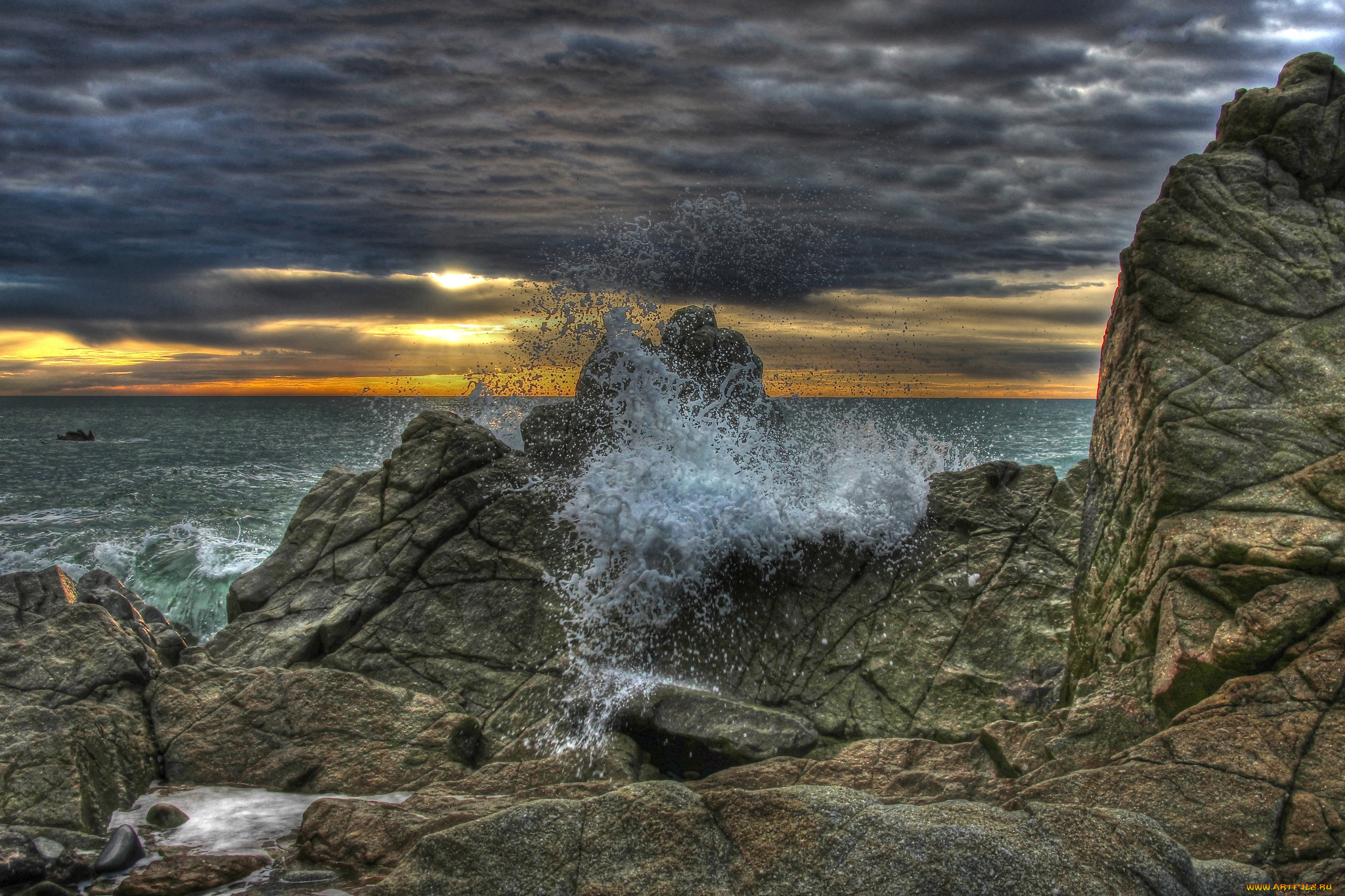 природа, побережье, море, берег