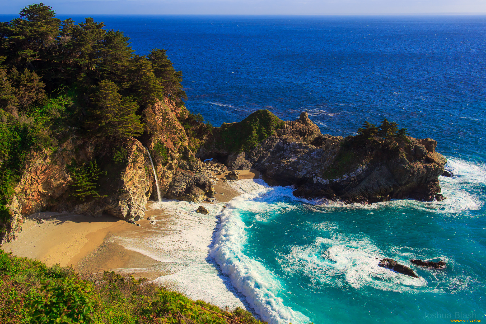 природа, побережье, море, берег