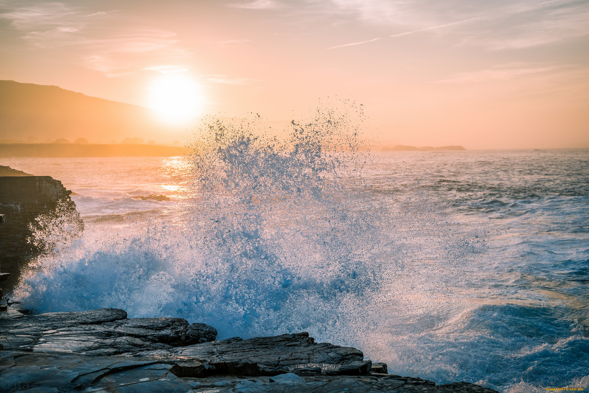 природа, побережье, море, берег