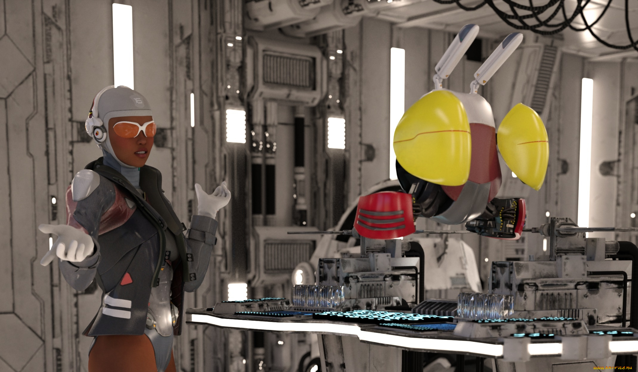 3д, графика, фантазия, , fantasy, девушка, фон, взгляд