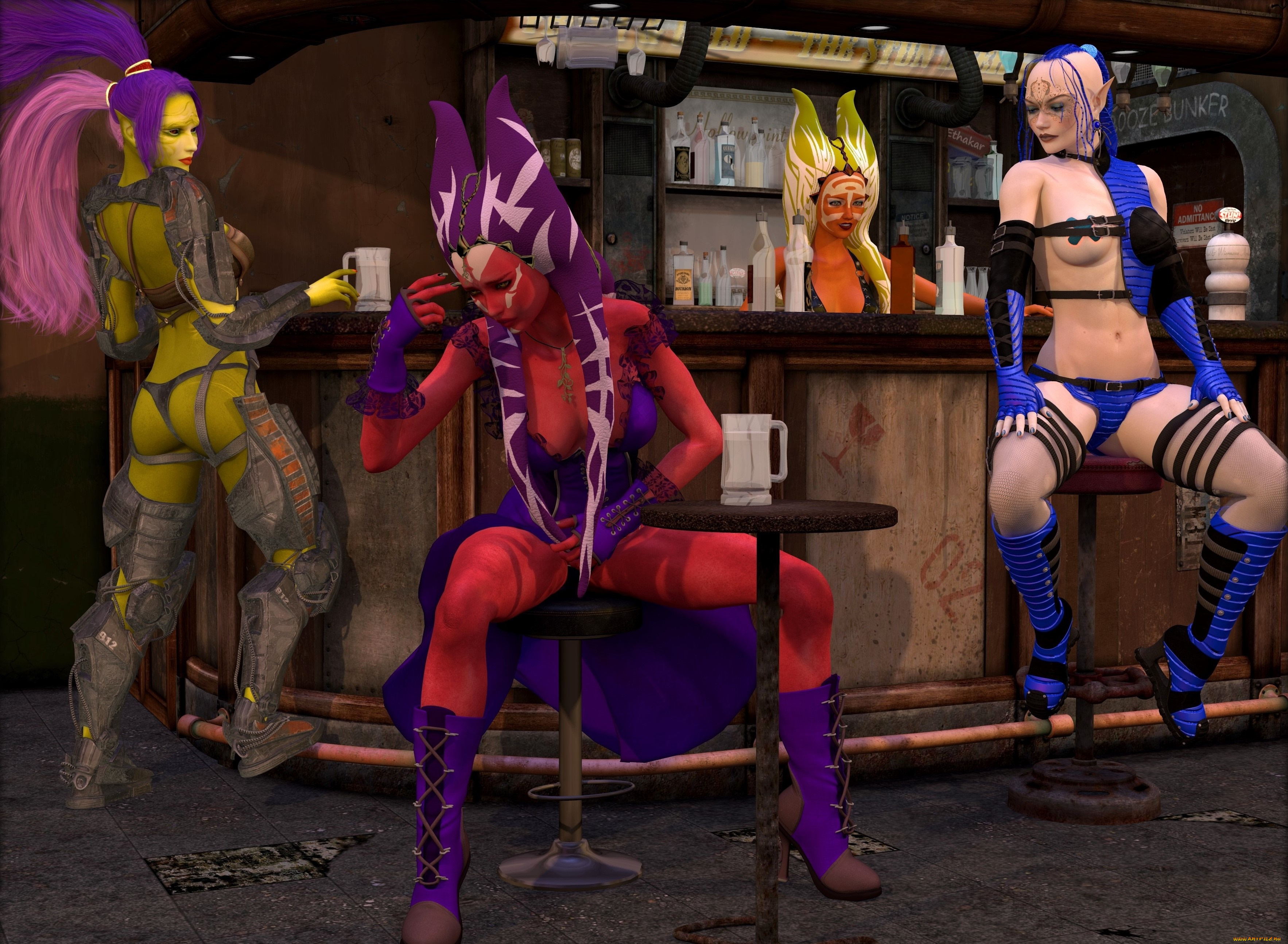 3д, графика, существа, , creatures, халки, взгляд, фон