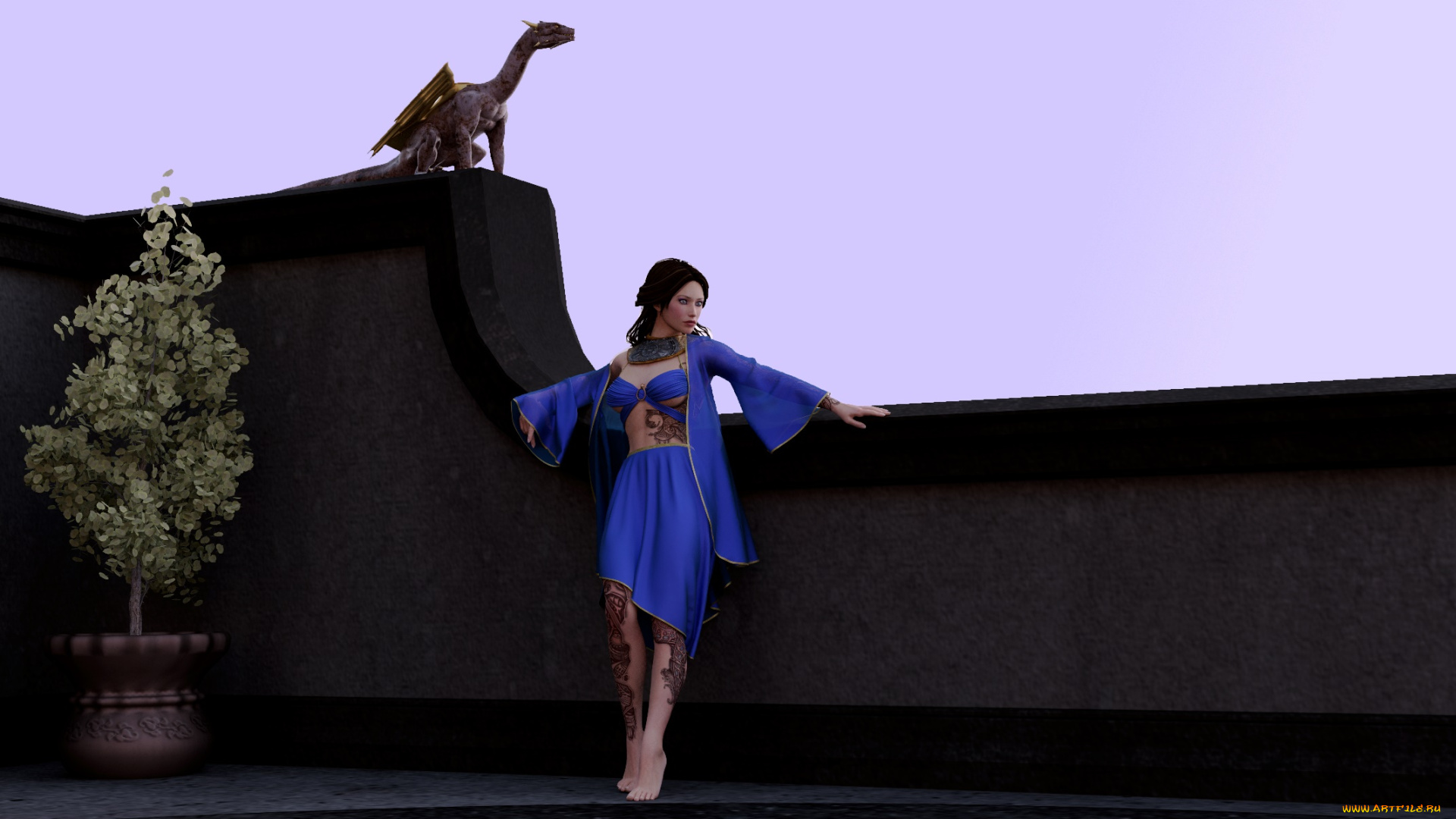 3д, графика, фантазия, , fantasy, девушка, взгляд, фон