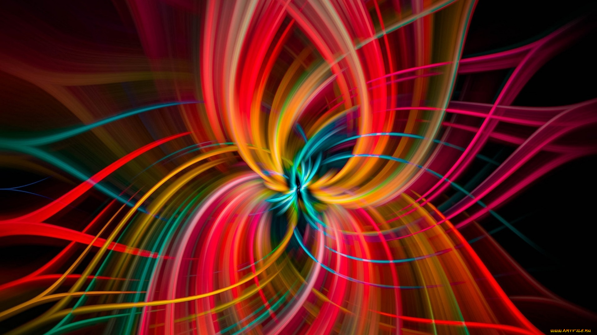 3д, графика, фракталы, , fractal, цветок, лепестки, цвета