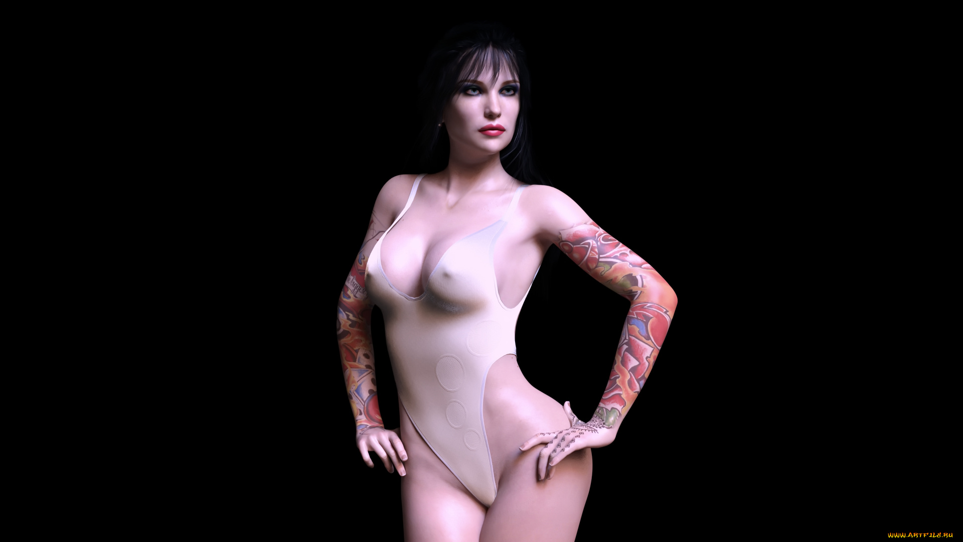 3д, графика, люди, , people, девушка, взгляд, фон