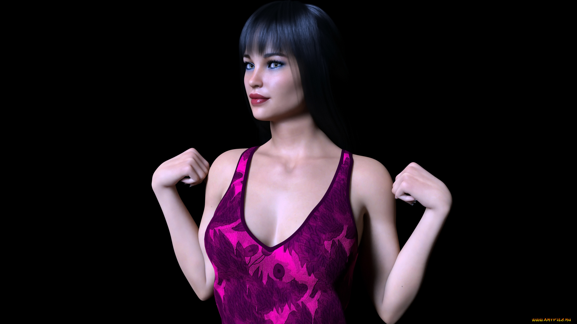 3д, графика, люди, , people, девушка, взгляд, фон