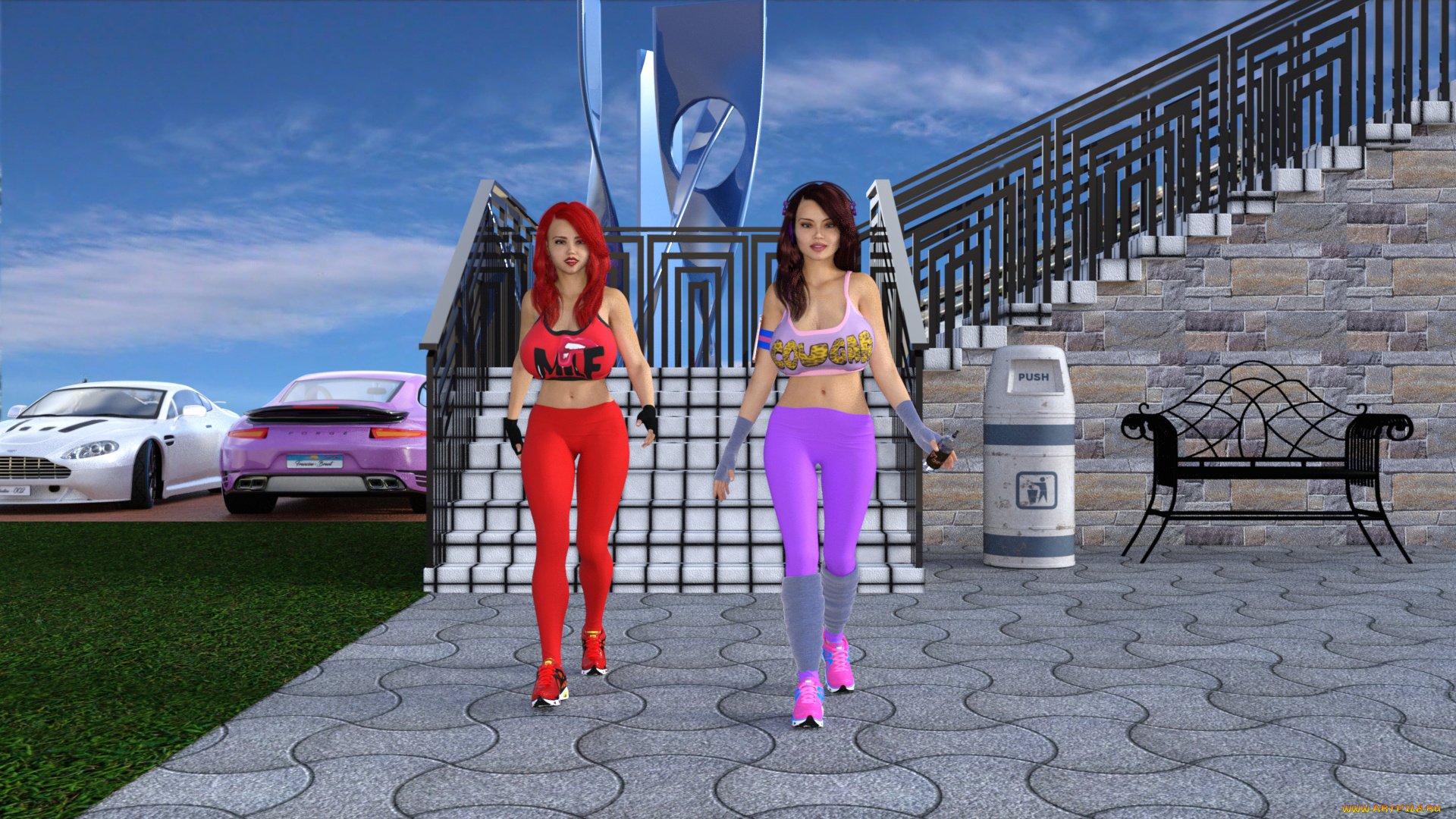 3д, графика, люди, , people, фон, взгляд, девушки